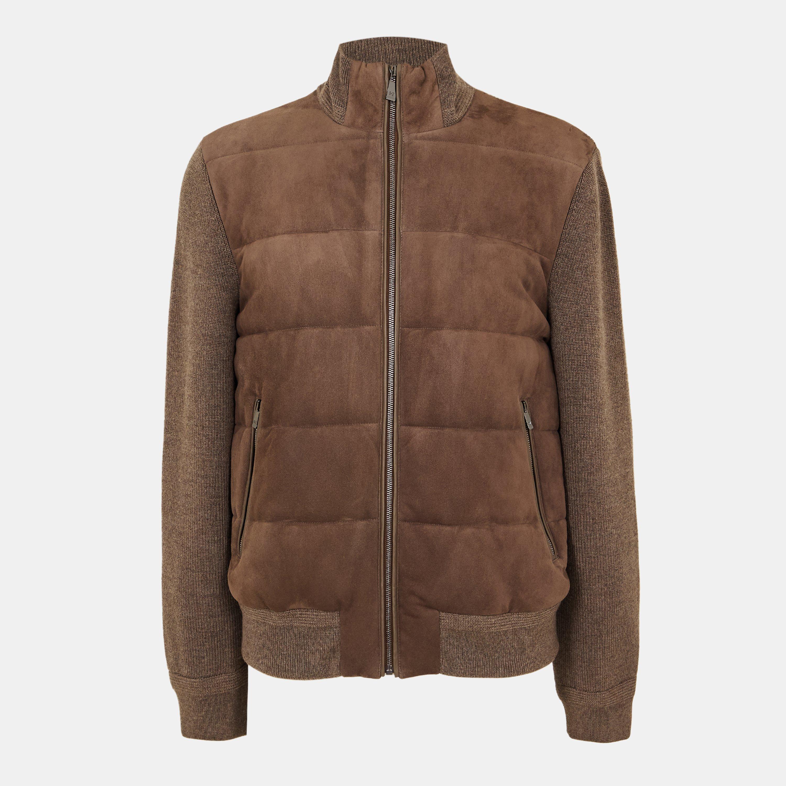 Brown - Pal Zileri - Men's Structured Leather Jacket - 1