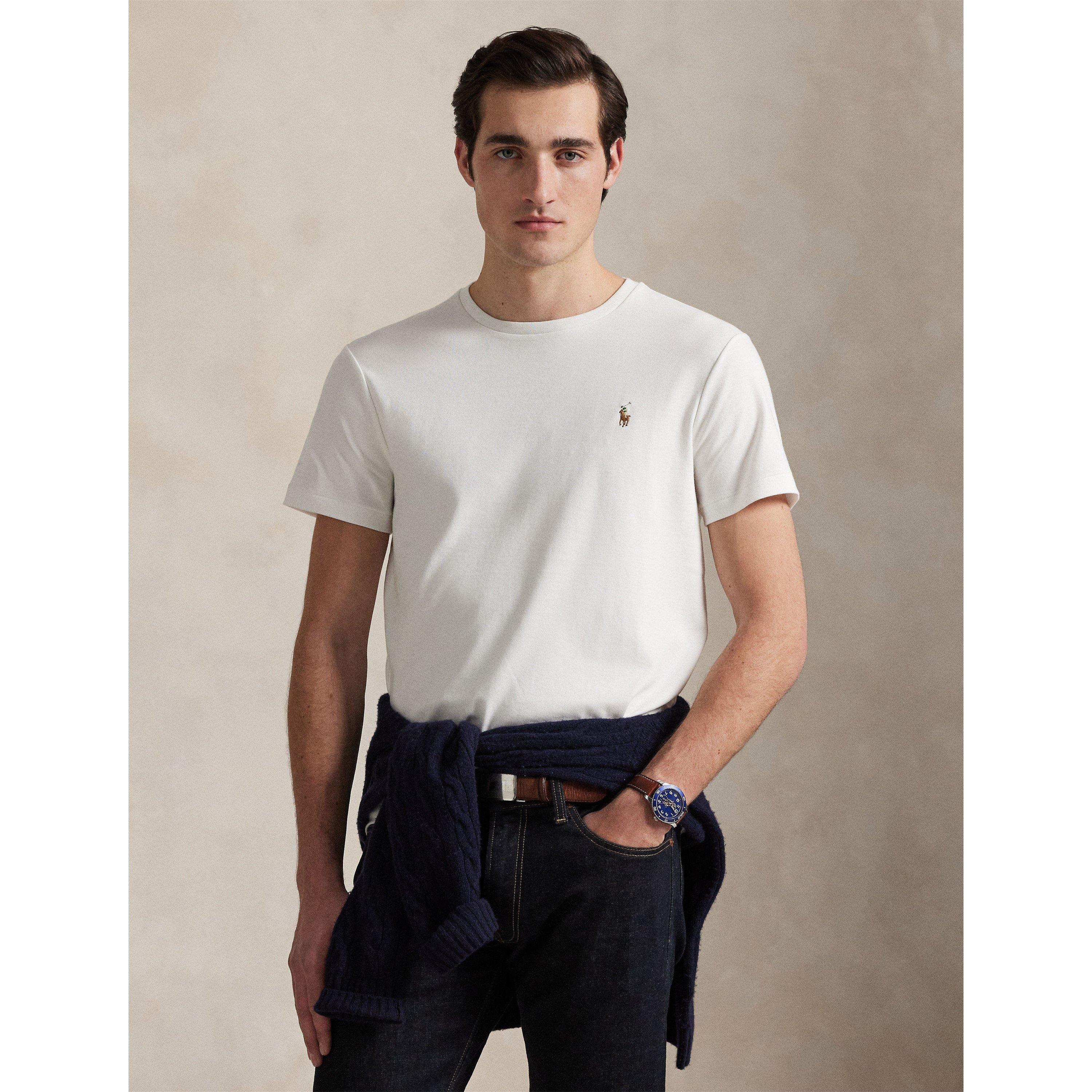 White - Polo Ralph Lauren - Men's Regular Fit Pima T-Shirt - 3