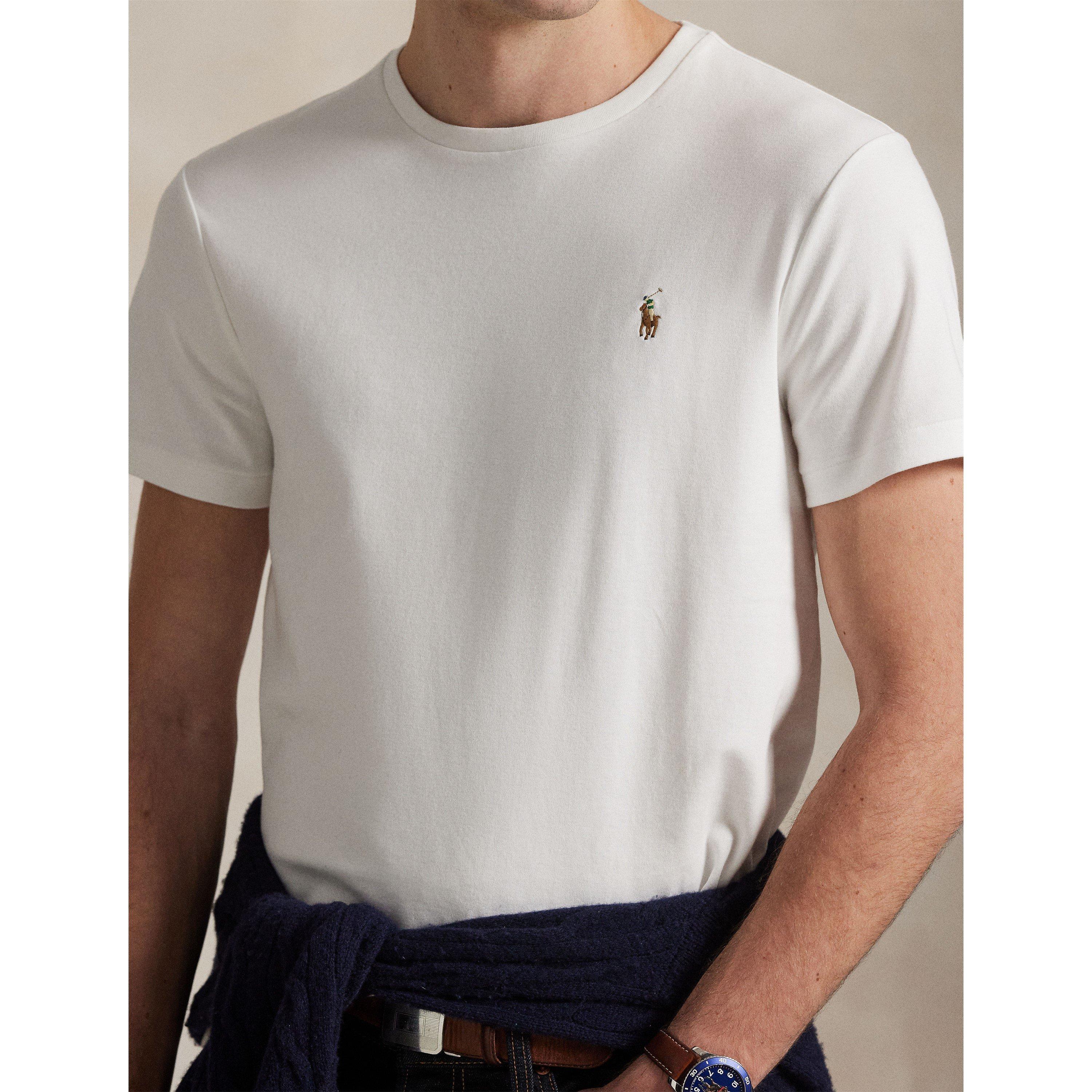 White - Polo Ralph Lauren - Men's Regular Fit Pima T-Shirt - 5