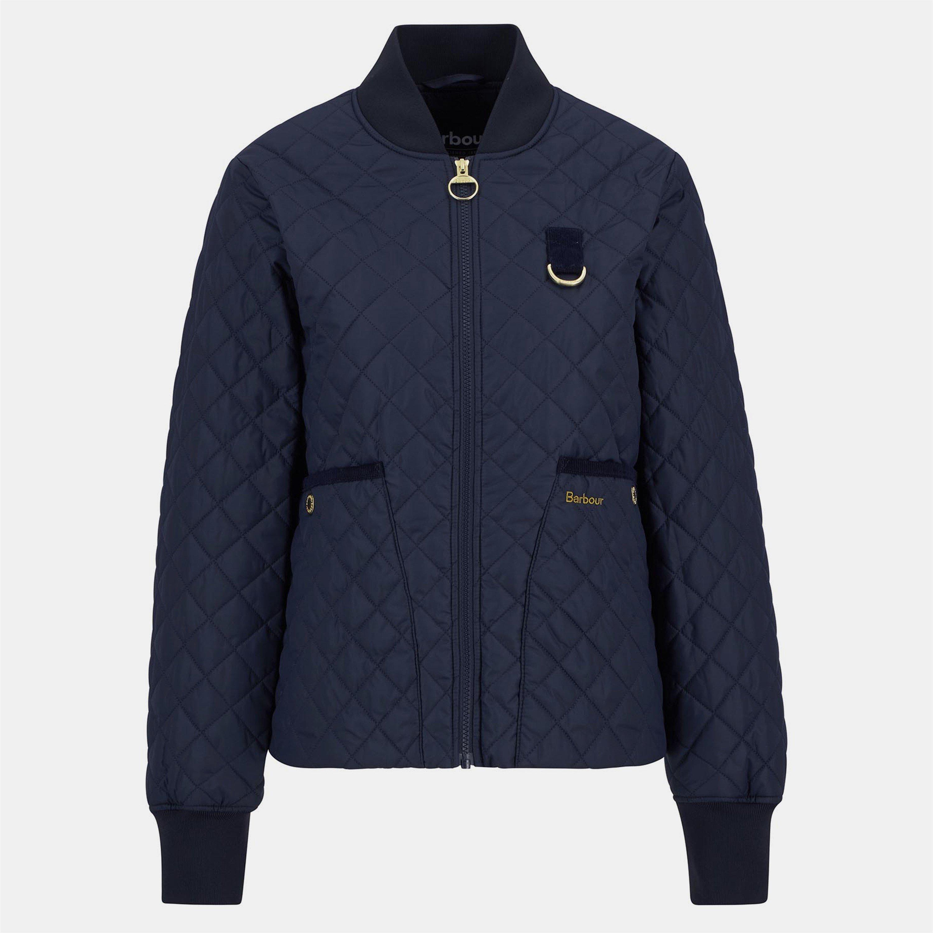 Dark Navy - Barbour - Women's Reyna Diamond Quilted Fitted Jacket - 1