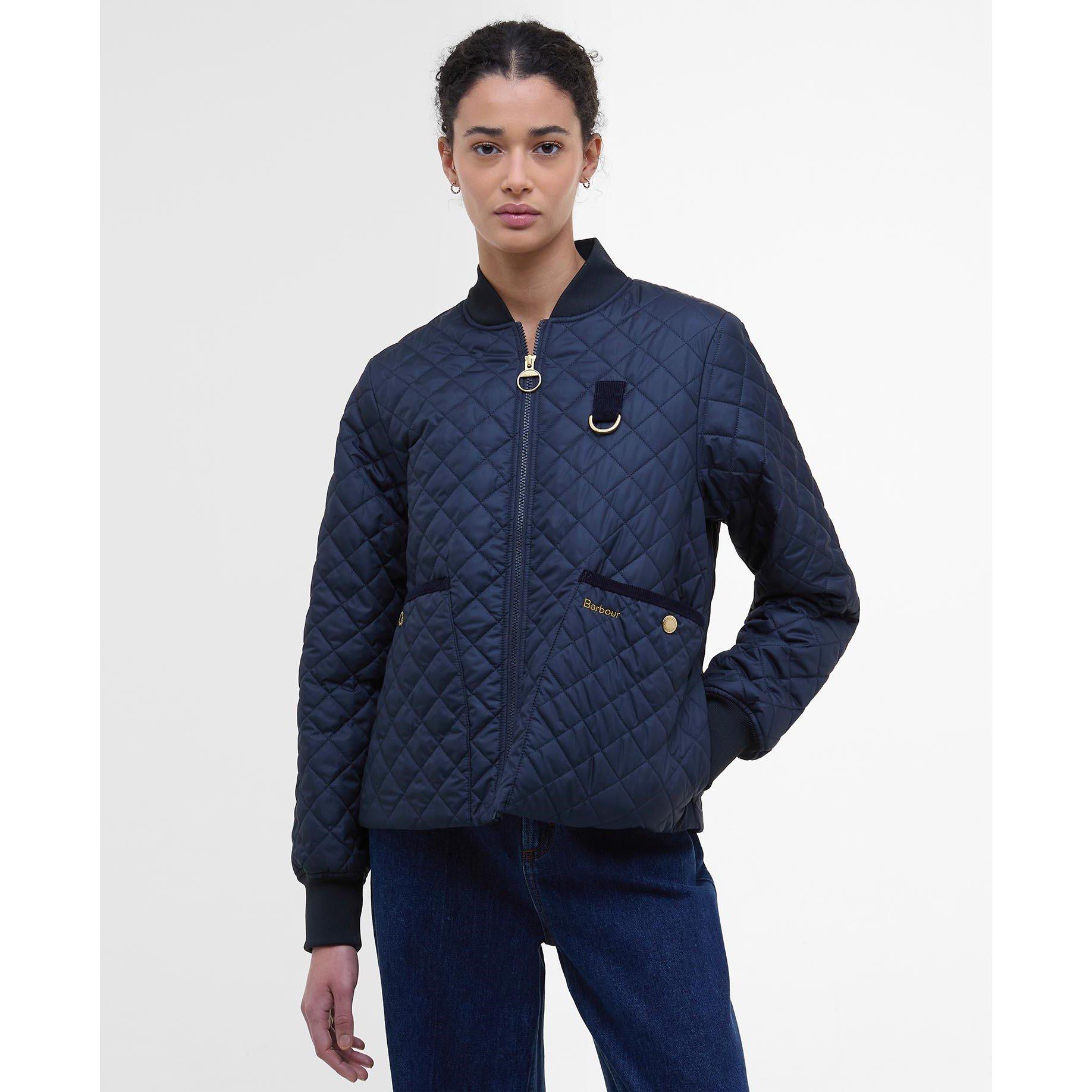 Dark Navy - Barbour - Women's Reyna Diamond Quilted Fitted Jacket - 2