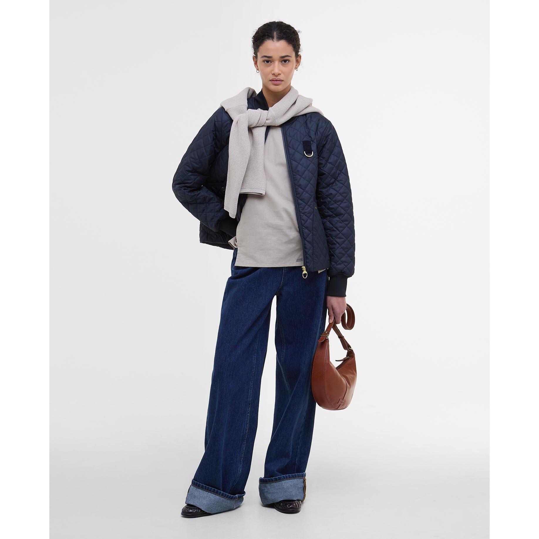 Dark Navy - Barbour - Women's Reyna Diamond Quilted Fitted Jacket - 6