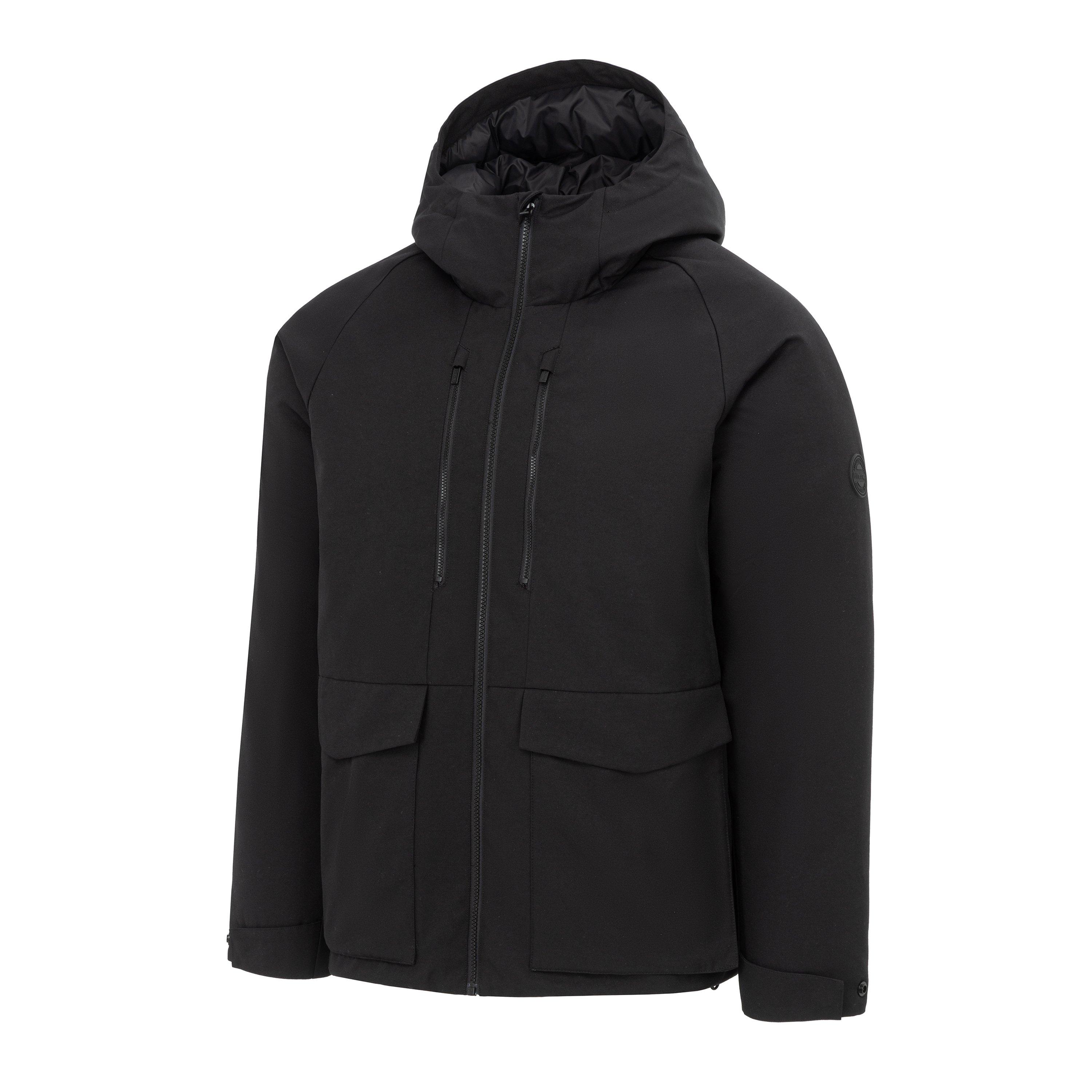 Black - Firetrap - Men's Hooded Full Zip 4 Pocket Rain Anorak - 3