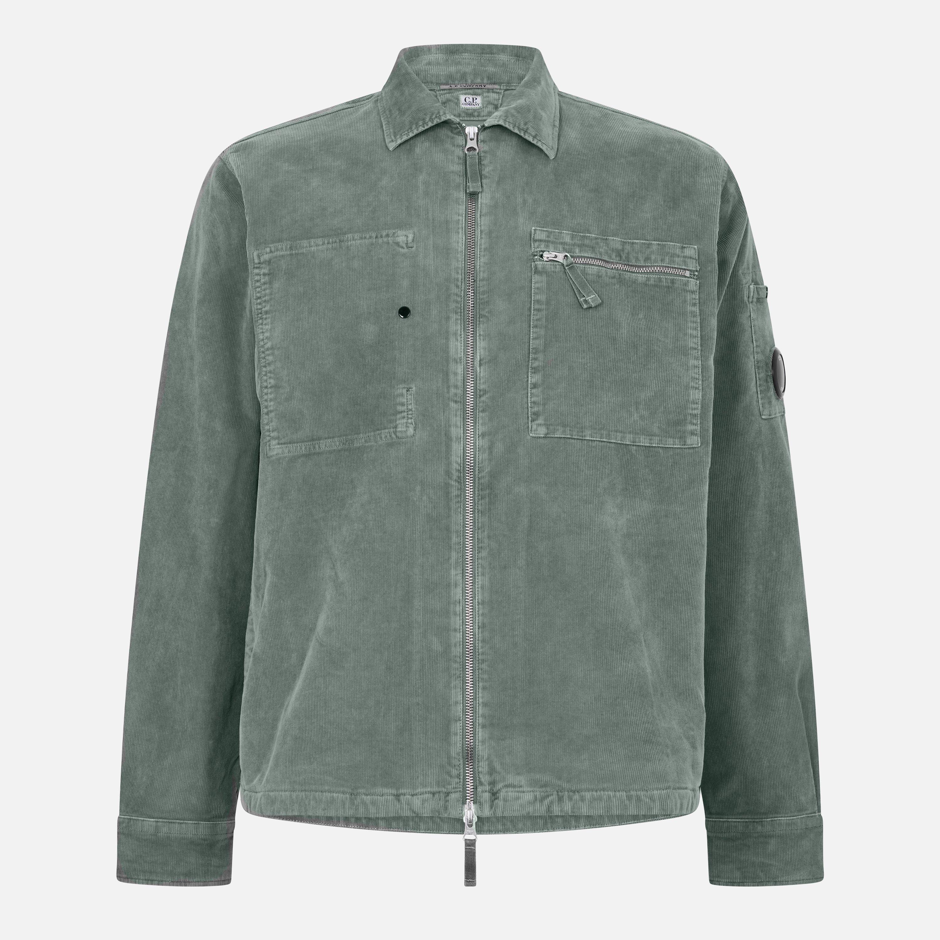 Cp Company Men's Corduroy Long Sleeve Zip Overshirt - Gunmetal 921 - 3XL (56)