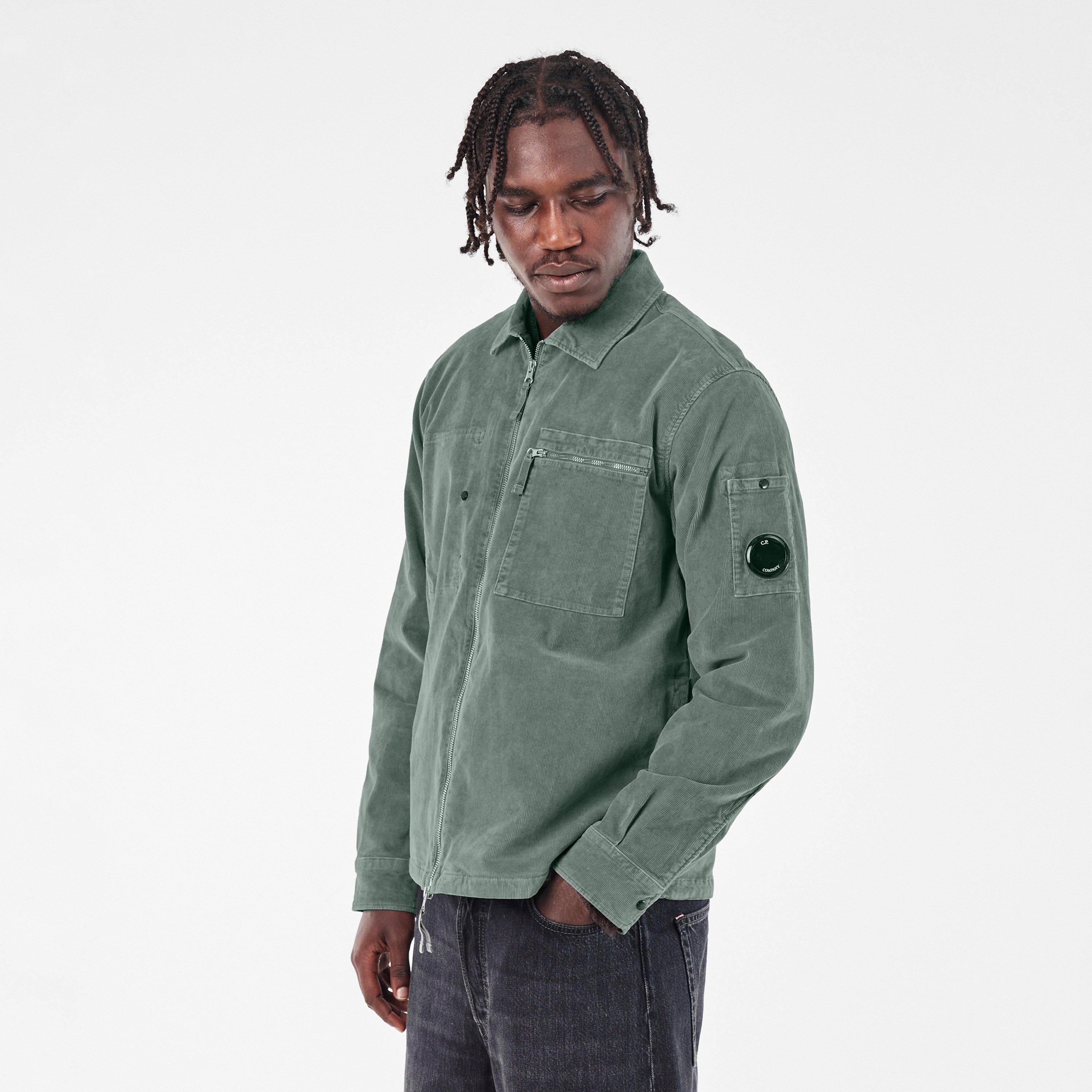 CP Company | Men's Corduroy Long Sleeve Zip Overshirt | Flannels