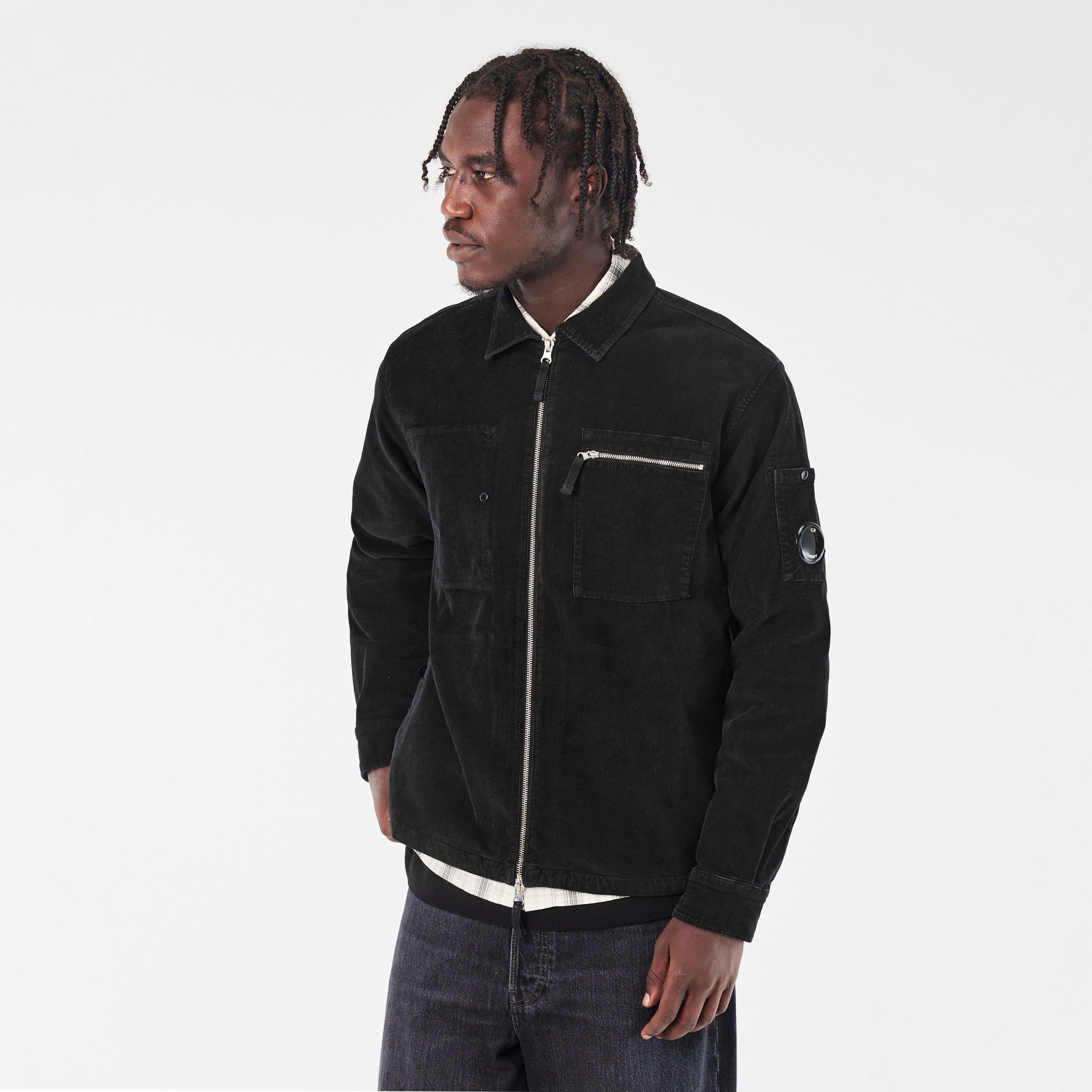 Black 999 - CP Company - Men's Corduroy Long Sleeve Zip Overshirt - 3