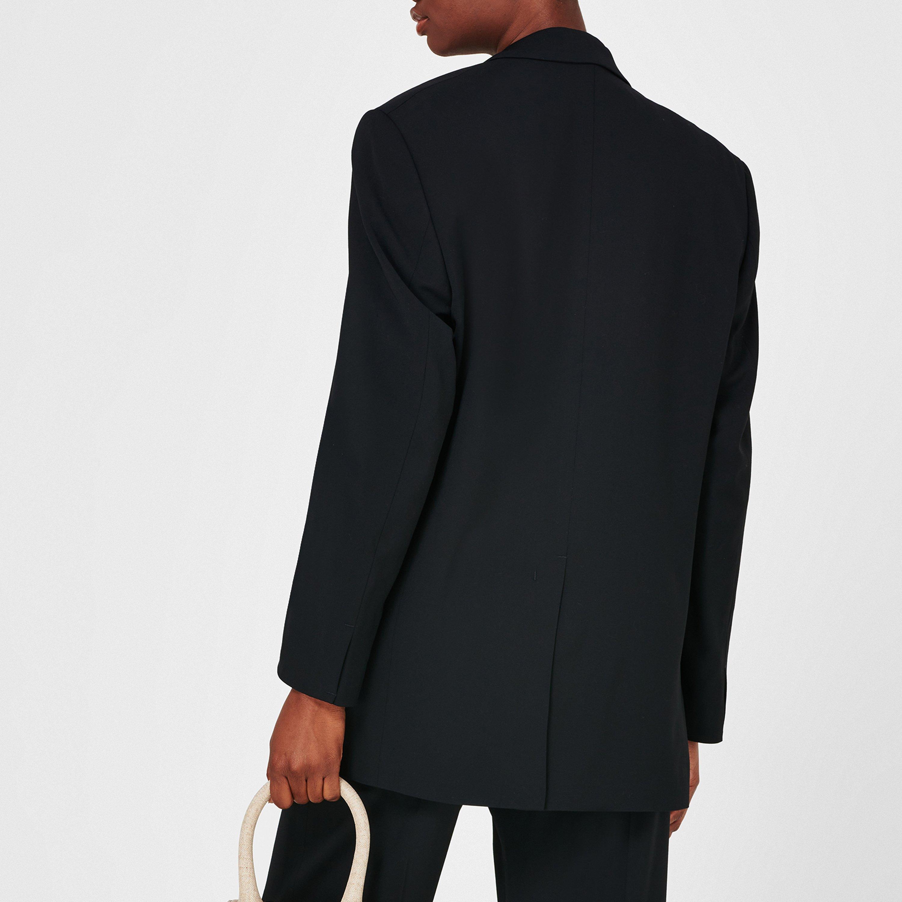 Black 990 - Jacquemus - Women's Le Veste D'Homme Oversized Wool Long Sleeve Blazer - 2