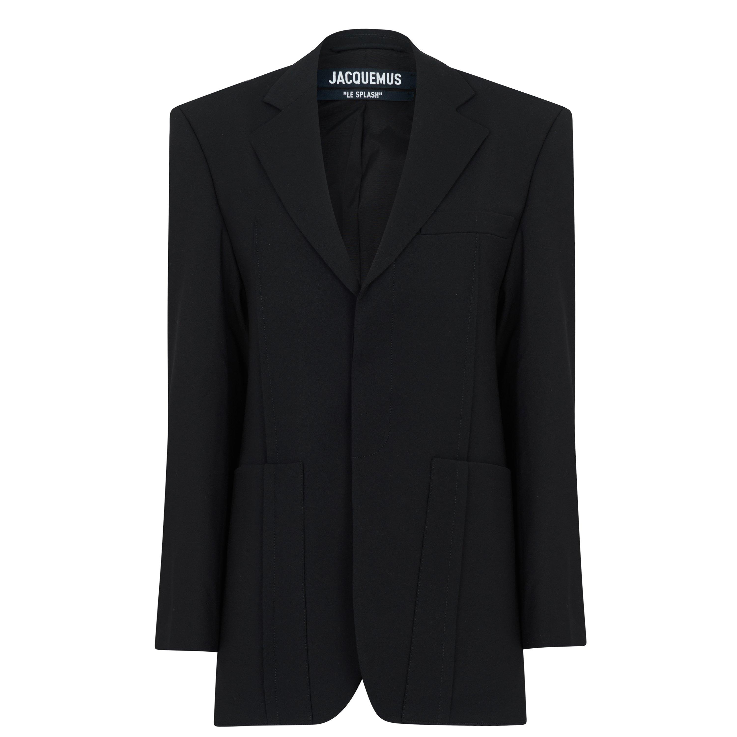 Black 990 - Jacquemus - Women's Le Veste D'Homme Oversized Wool Long Sleeve Blazer - 5