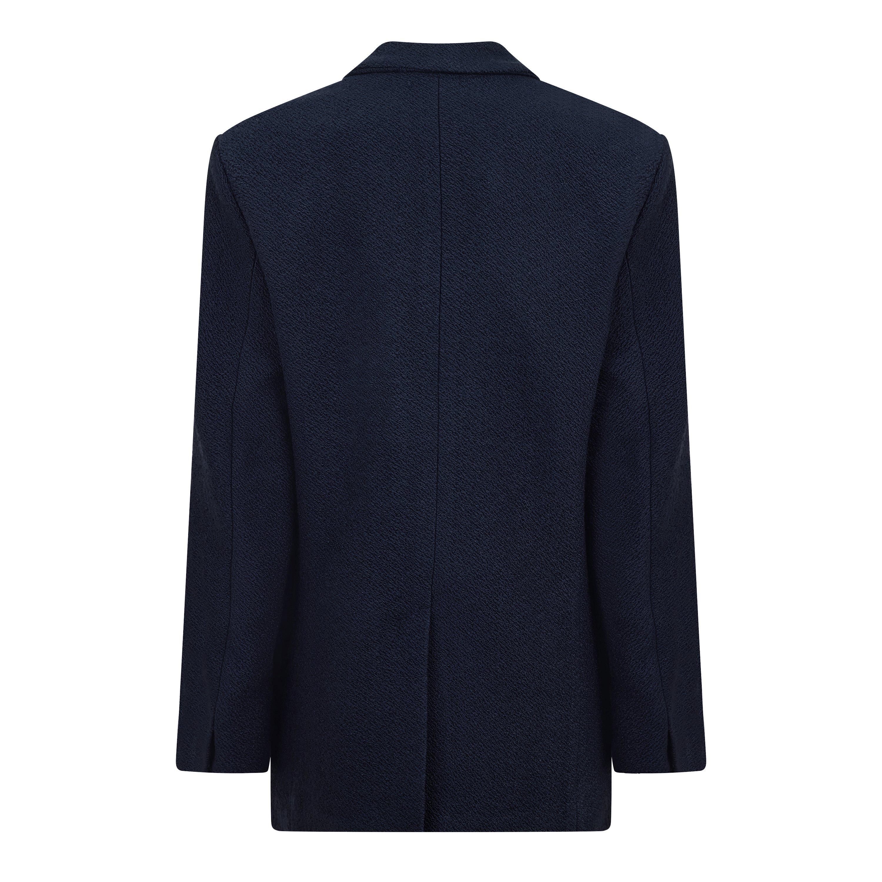Dark Navy - Jacquemus - Women's Le Veste D'Homme Oversized Wool Long Sleeve Blazer - 6