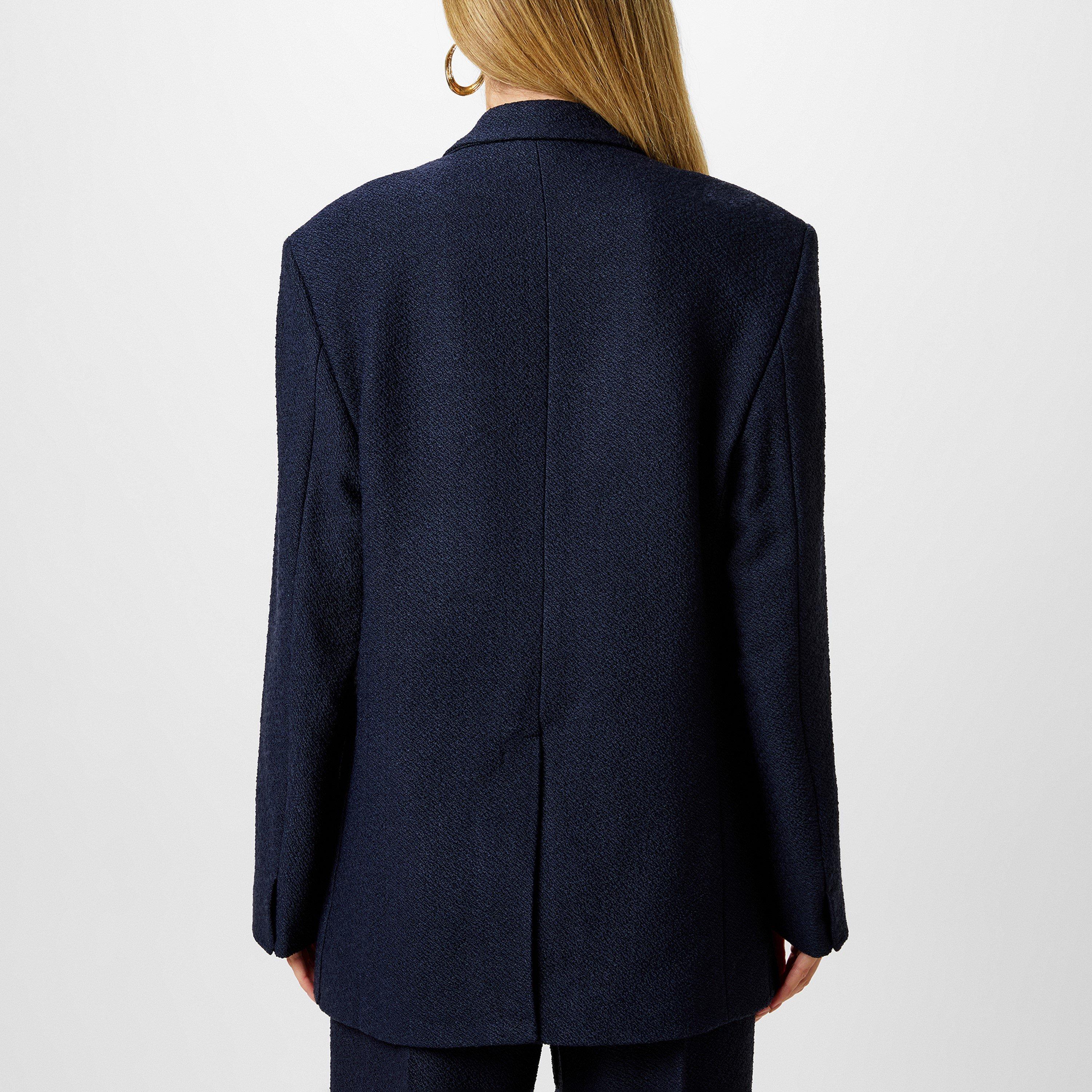 Dark Navy - Jacquemus - Women's Le Veste D'Homme Oversized Wool Long Sleeve Blazer - 3