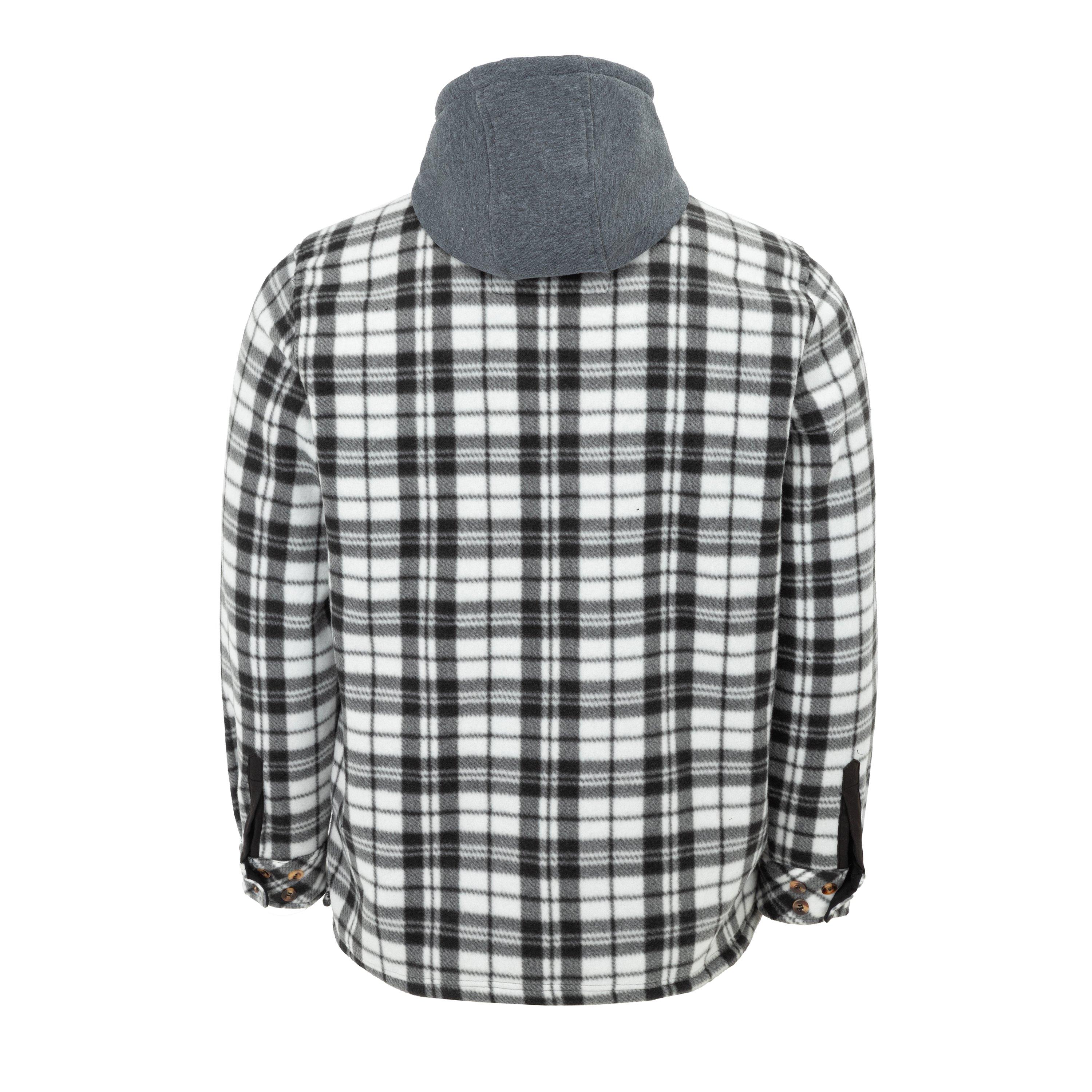 Black/White - Gelert - Men's Sherpa Fleece Long Sleeve Button-Up Sherpa Jacket - 2