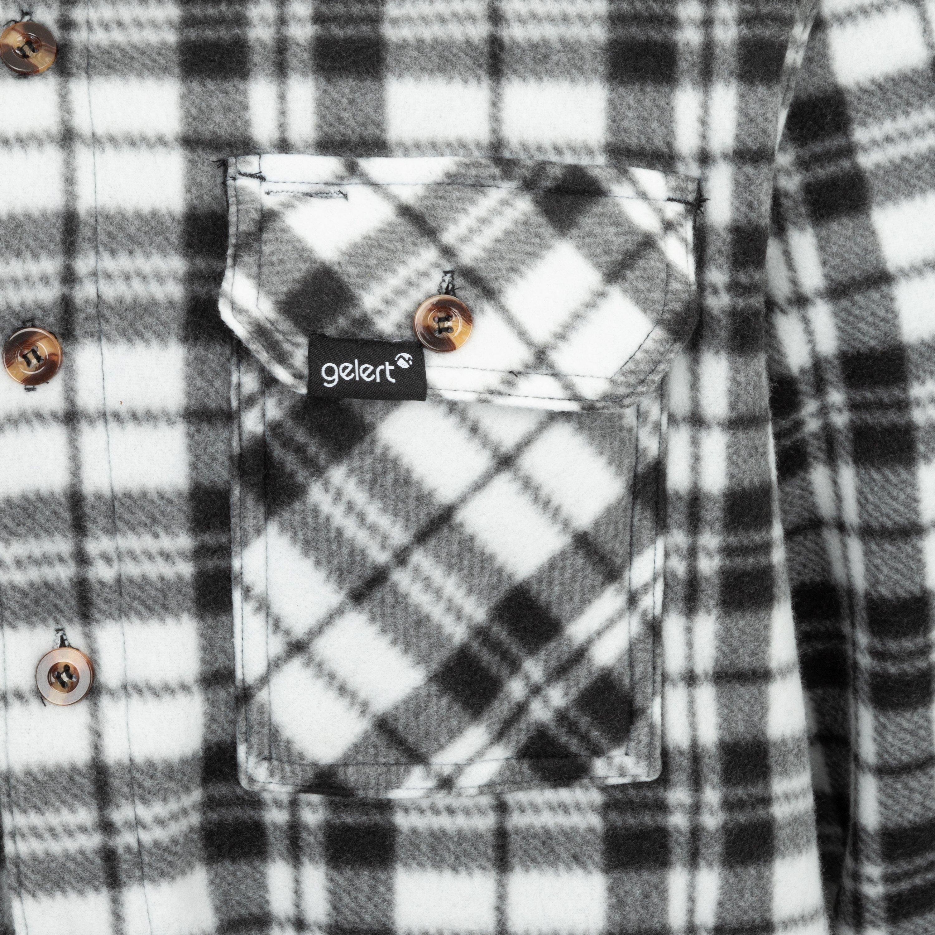 Black/White - Gelert - Men's Sherpa Fleece Long Sleeve Button-Up Sherpa Jacket - 4