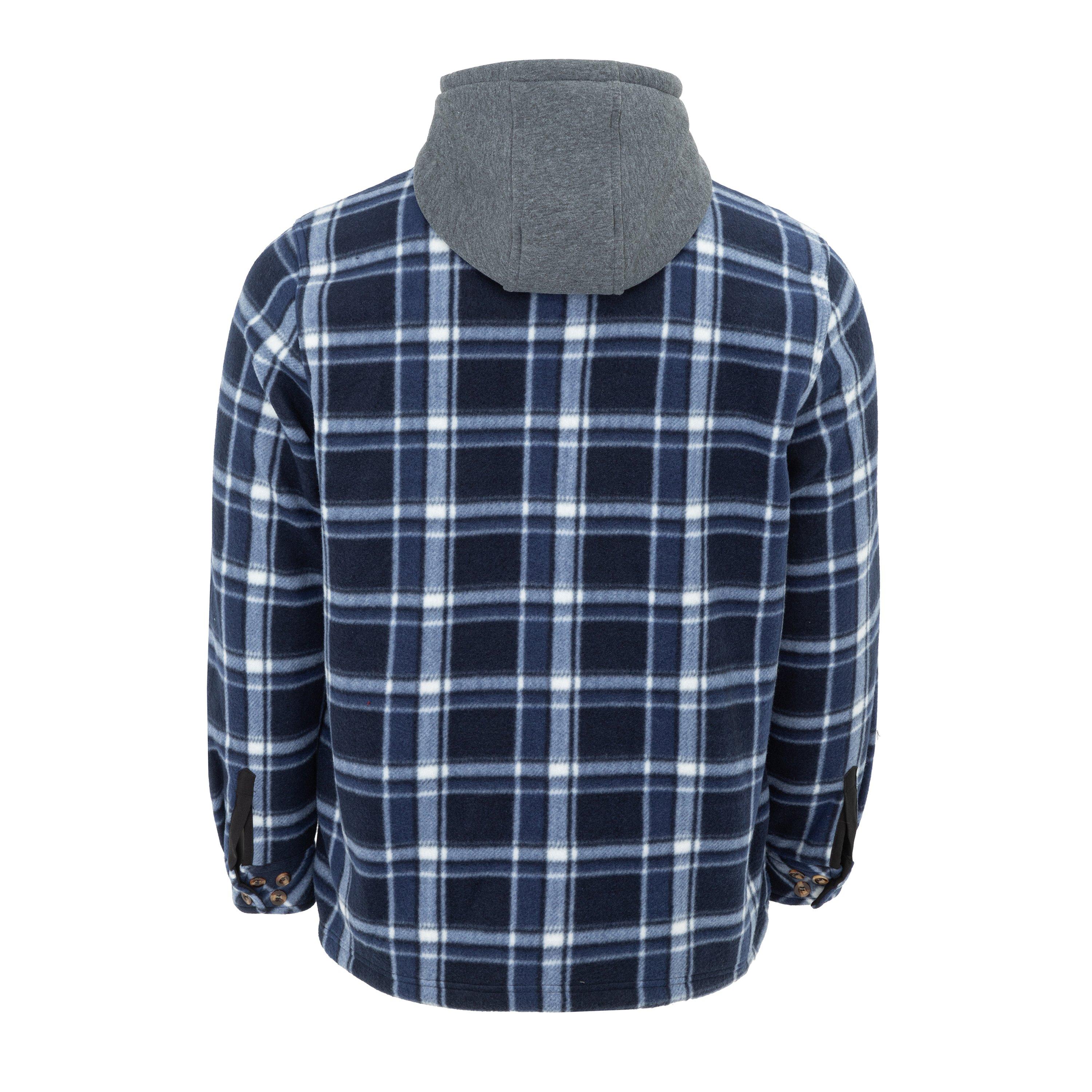 Marineblau/Weiß - Gelert - Men's Sherpa Fleece Long Sleeve Button-Up Sherpa Jacket - 2