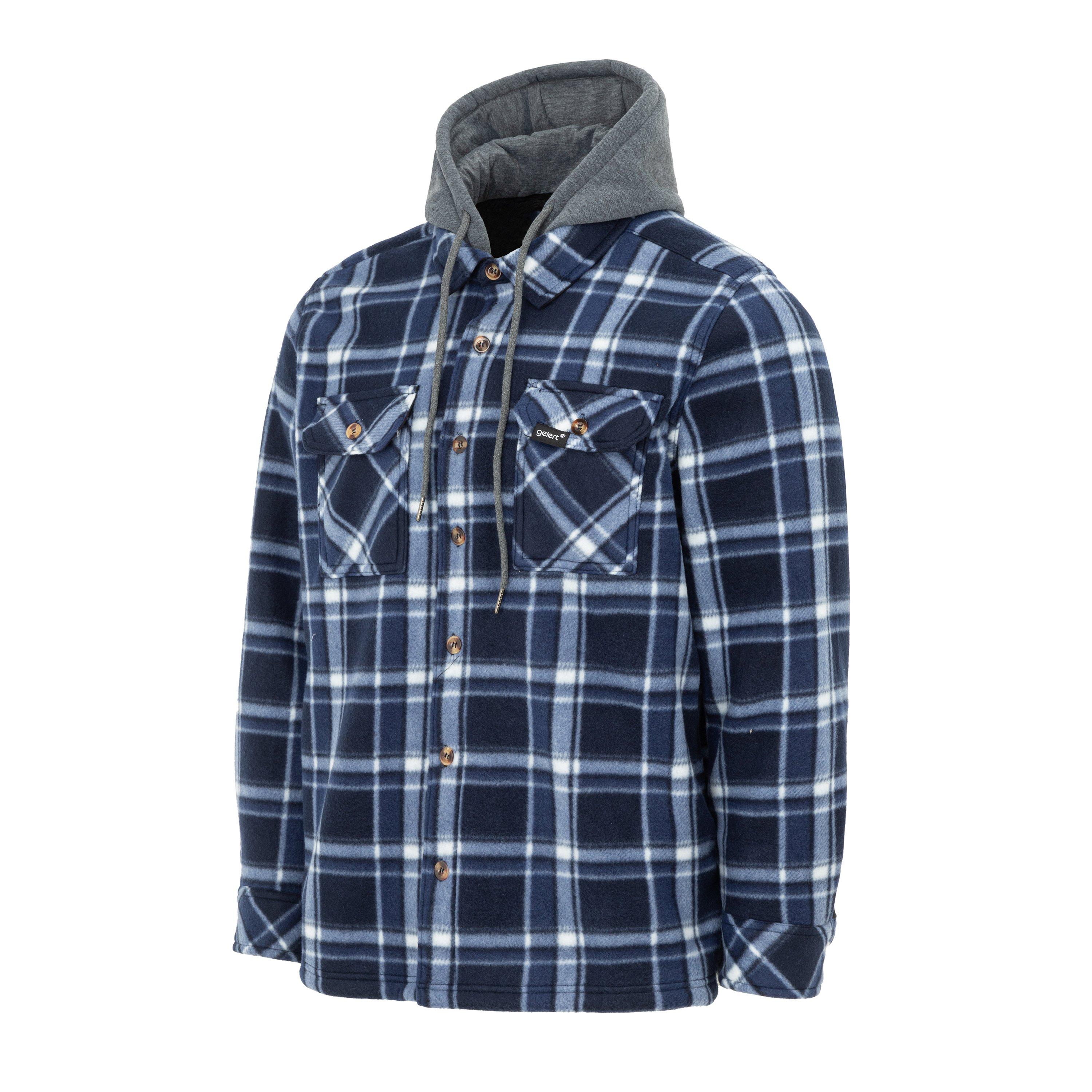Marineblau/Weiß - Gelert - Men's Sherpa Fleece Long Sleeve Button-Up Sherpa Jacket - 3
