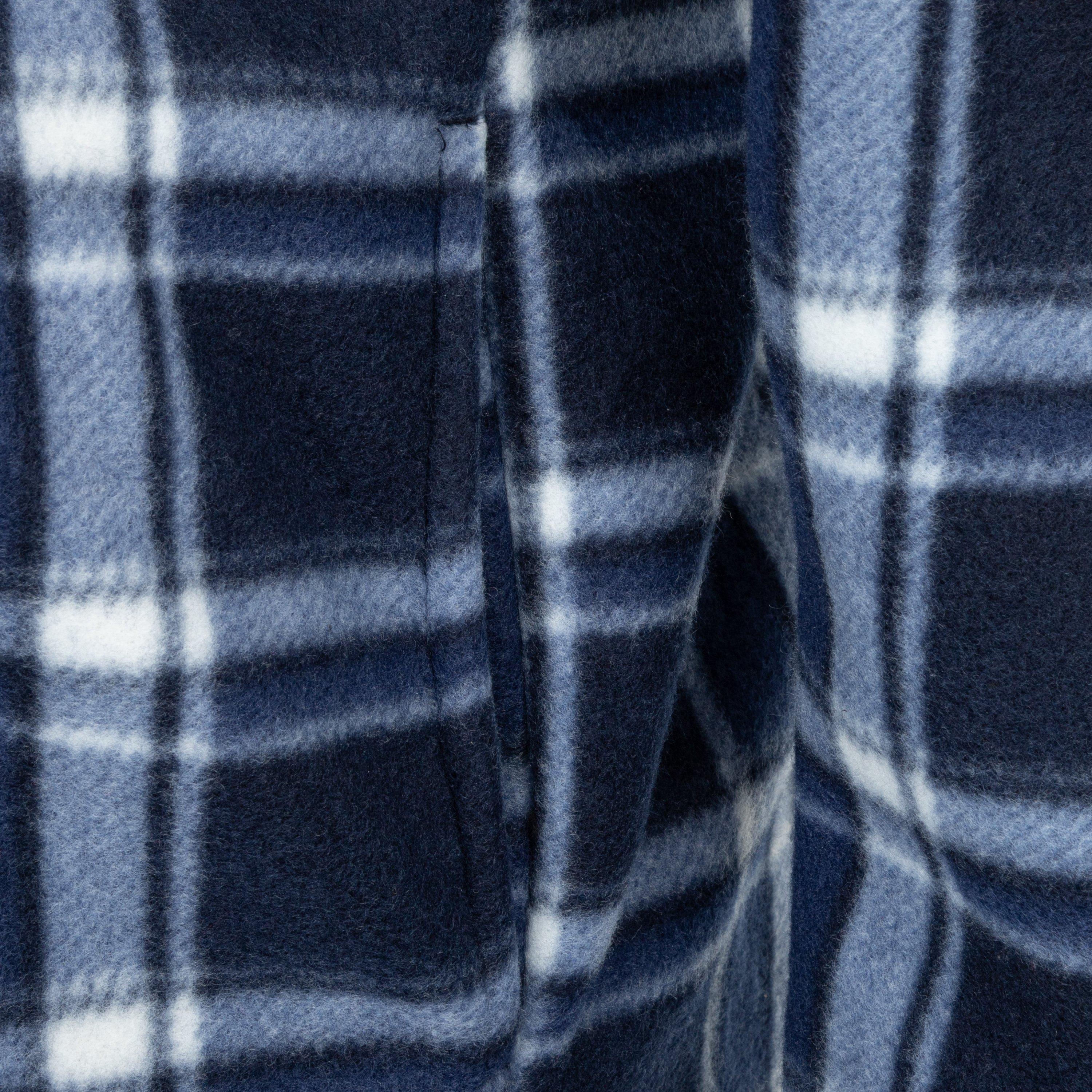 Marineblau/Weiß - Gelert - Men's Sherpa Fleece Long Sleeve Button-Up Sherpa Jacket - 5