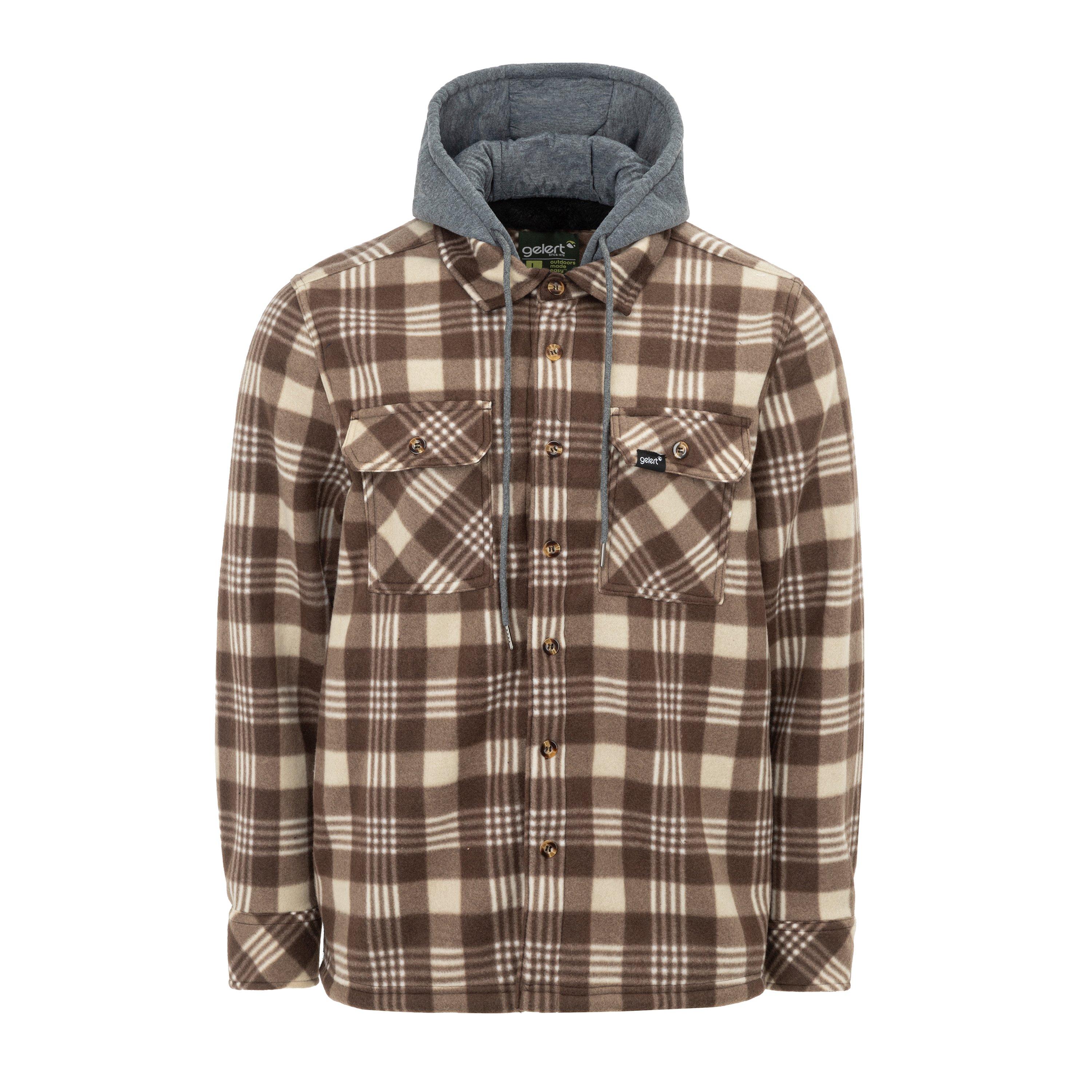 Marrón/Beige - Gelert - Men's Sherpa Fleece Long Sleeve Button-Up Sherpa Jacket - 1