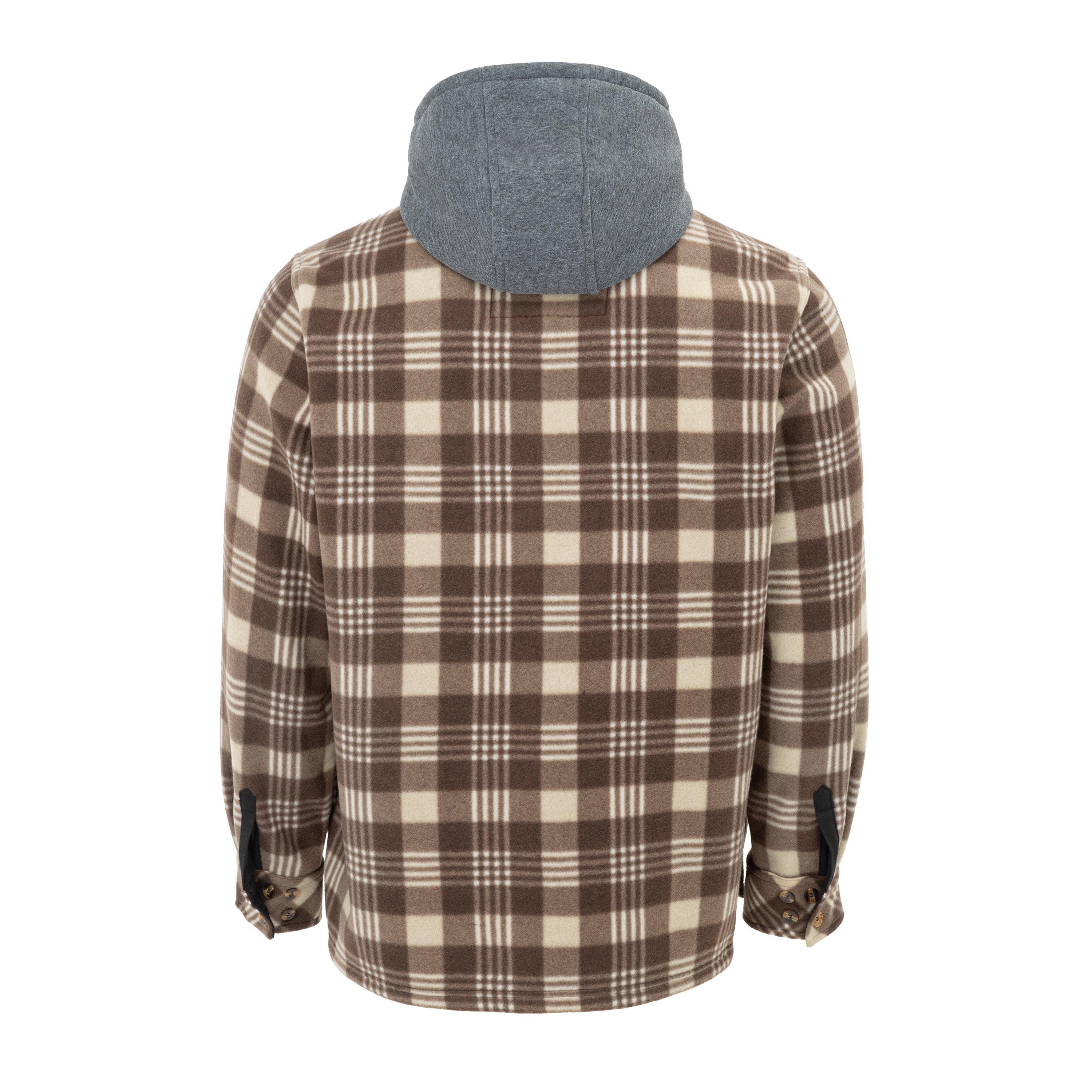 Brown/Beige - Gelert - Men's Sherpa Fleece Long Sleeve Button-Up Sherpa Jacket - 2