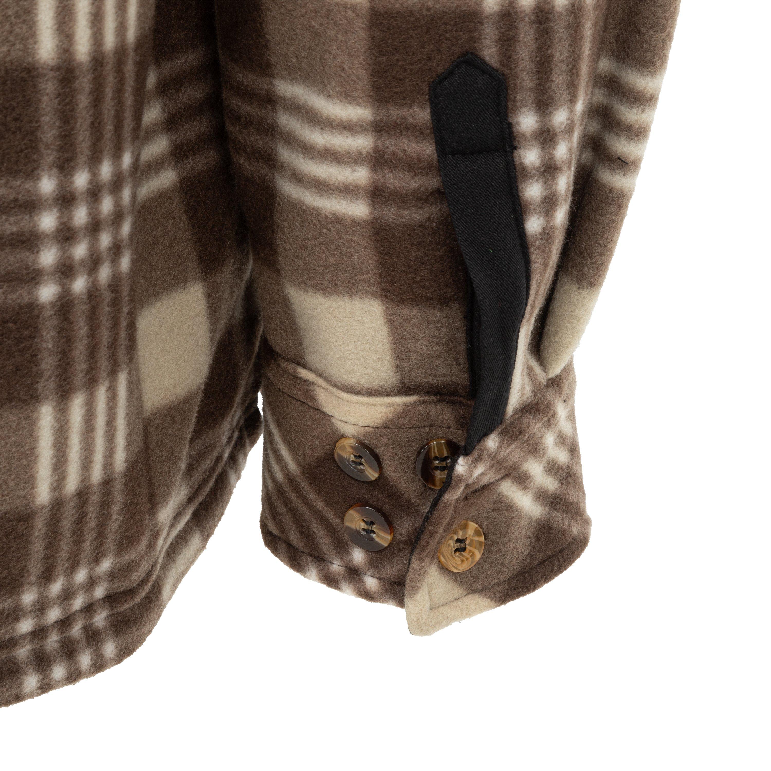 Brown/Beige - Gelert - Men's Sherpa Fleece Long Sleeve Button-Up Sherpa Jacket - 5