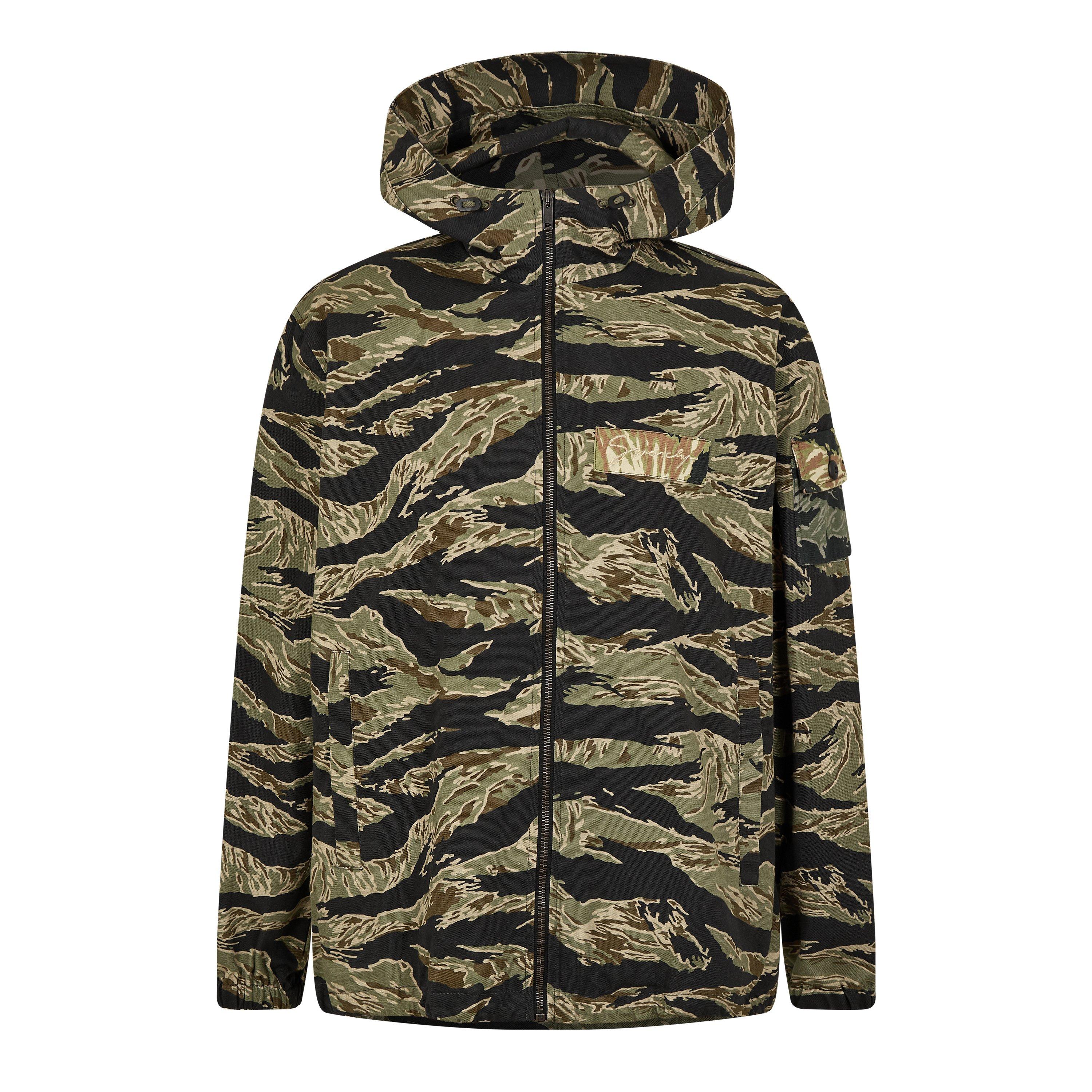GIVENCHY Men's Givenchy Camo Print Cotton Long Sleeve Hooded Windbreaker - Size M (48)