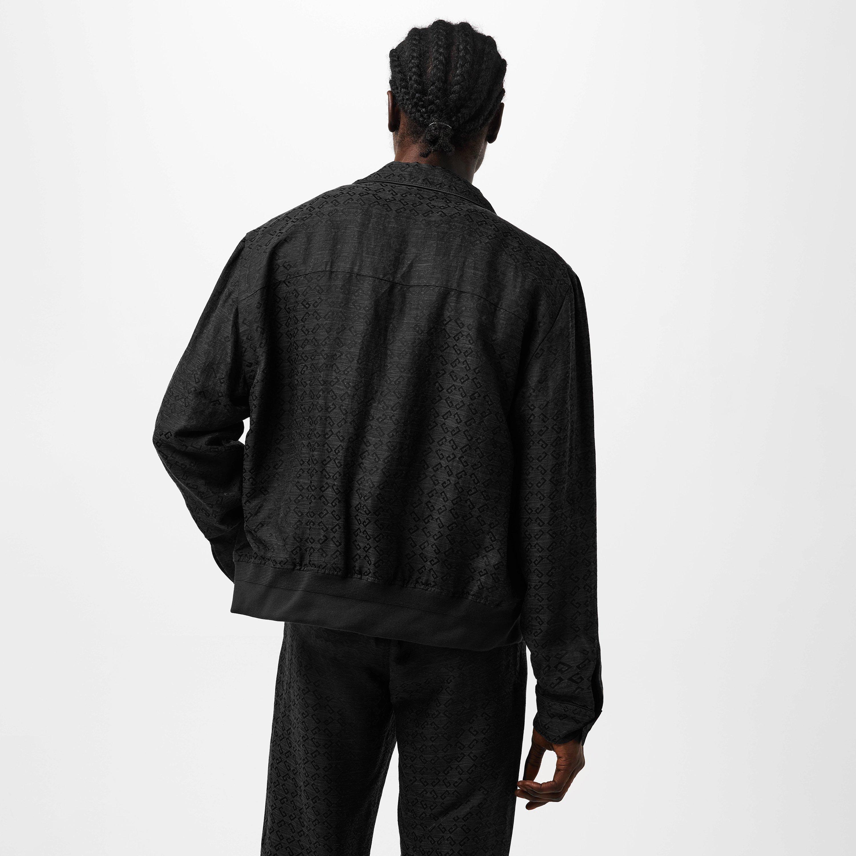 Dark Grey - GIVENCHY - Men's Monogram Blouson Linen Long Sleeve Coach Jacket - 4