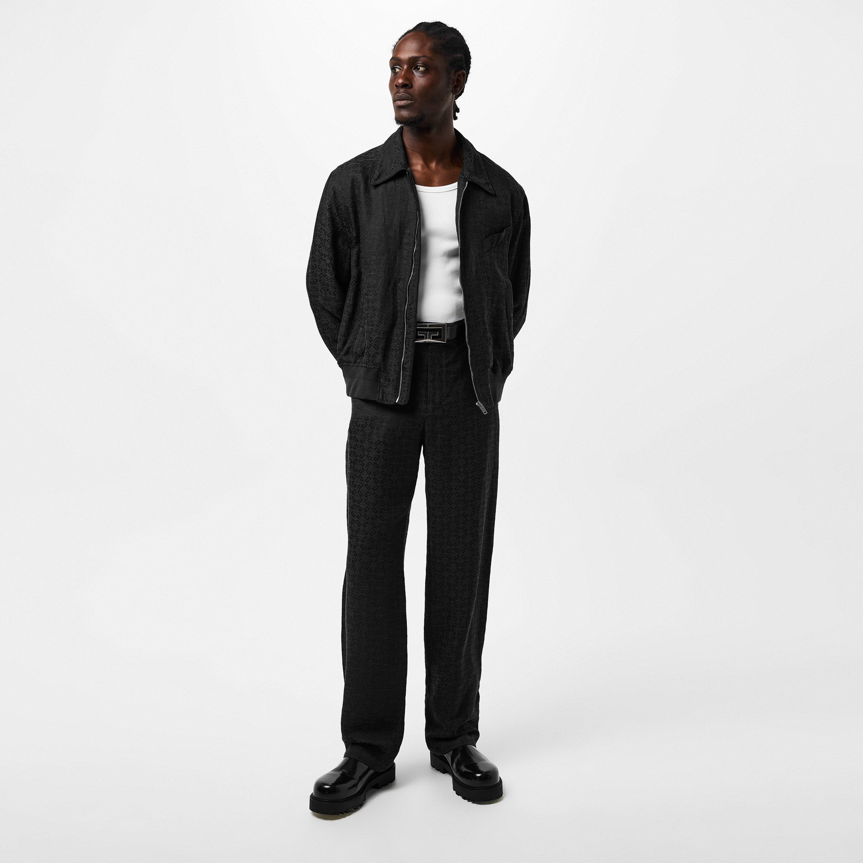 Dark Grey - GIVENCHY - Men's Monogram Blouson Linen Long Sleeve Coach Jacket - 6