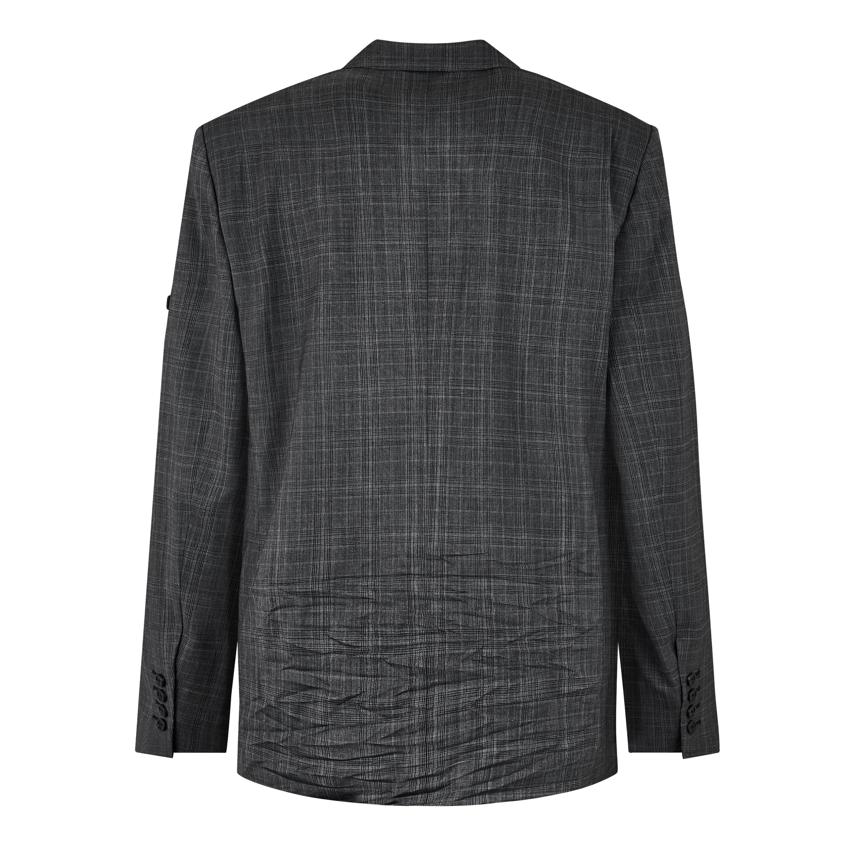 Grey 1240 - Balenciaga - Men's  Washed Viscose Long Sleeve Lapel Blazer - 2