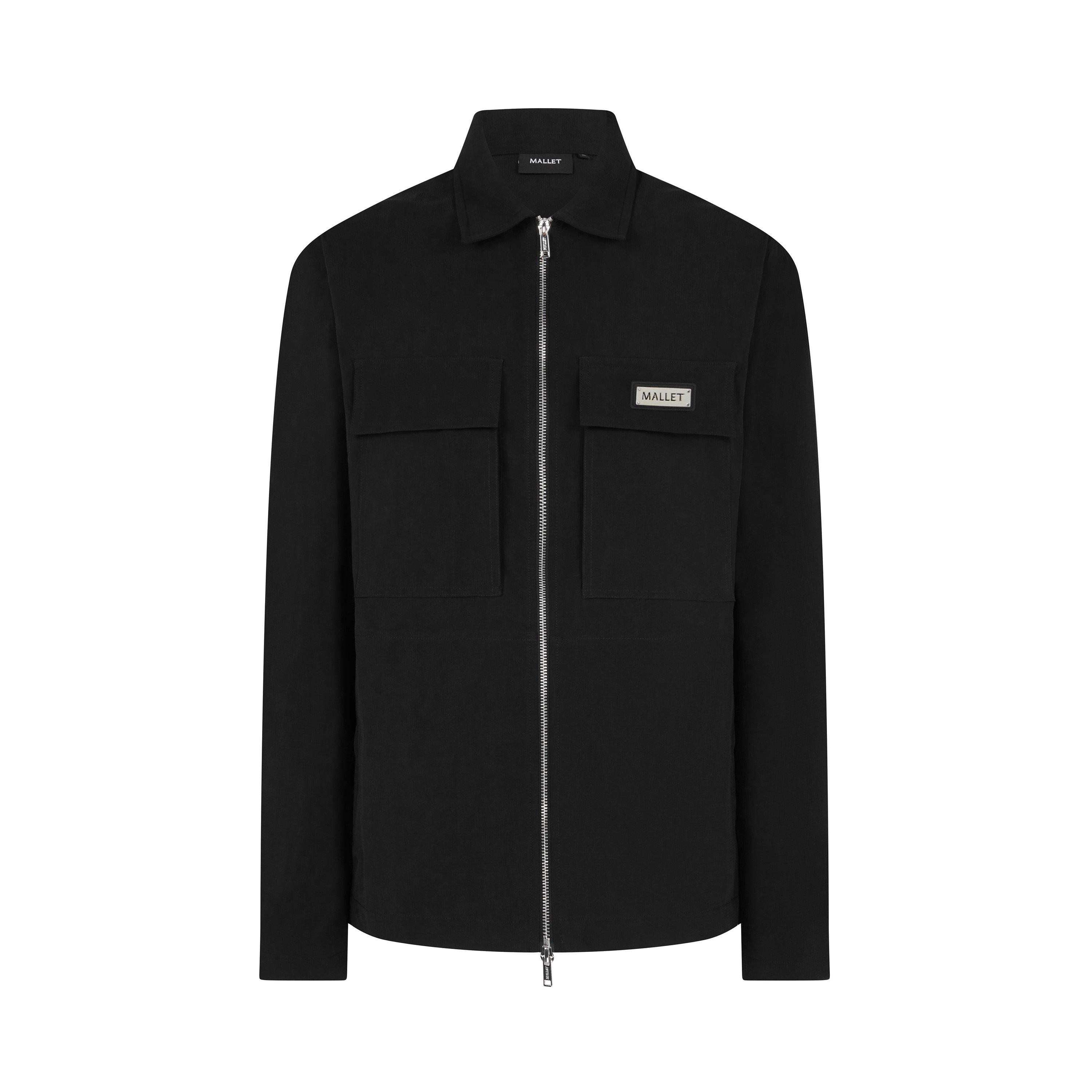 Black - Mallet - Men's 's Long Sleeve Zip Overshirt - 1