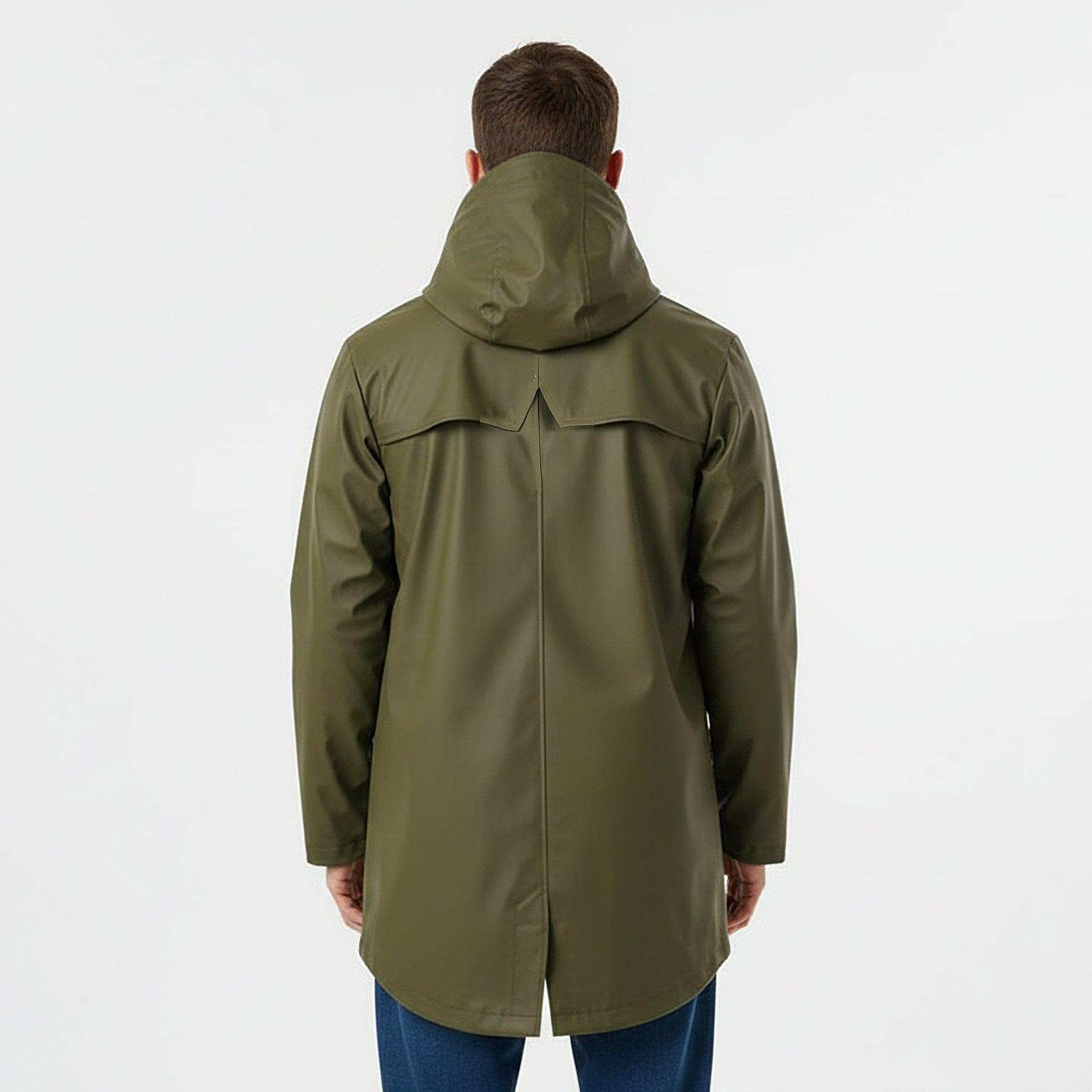 Olive - Jack Wills - Men's Fisher Water and Wind Resistant 2.5 Layer Long Sleeve Rain Anorak - 4