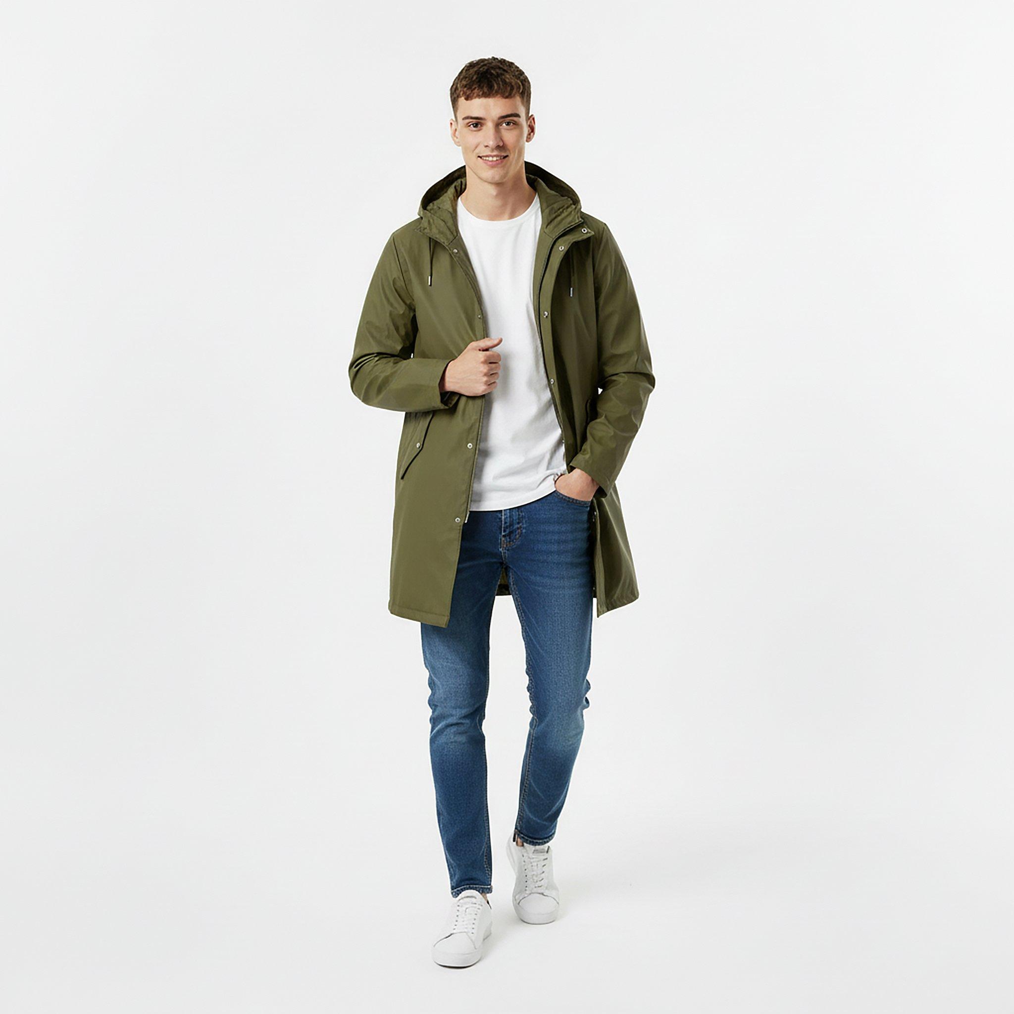 Olive - Jack Wills - Men's Fisher Water and Wind Resistant 2.5 Layer Long Sleeve Rain Anorak - 5