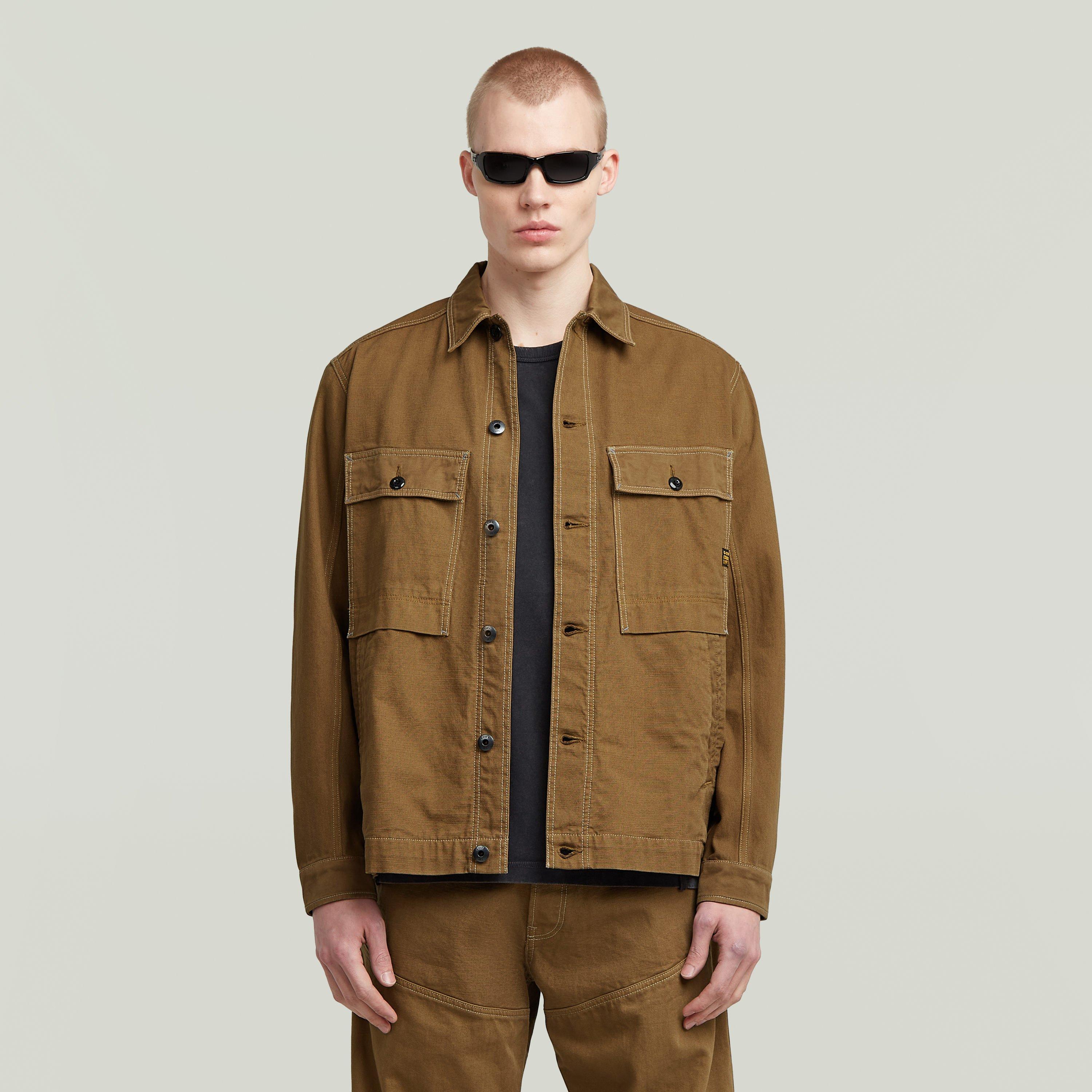 Sand - G Star - Men's Mosa Denim Cotton Long Sleeve Overshirt - 1