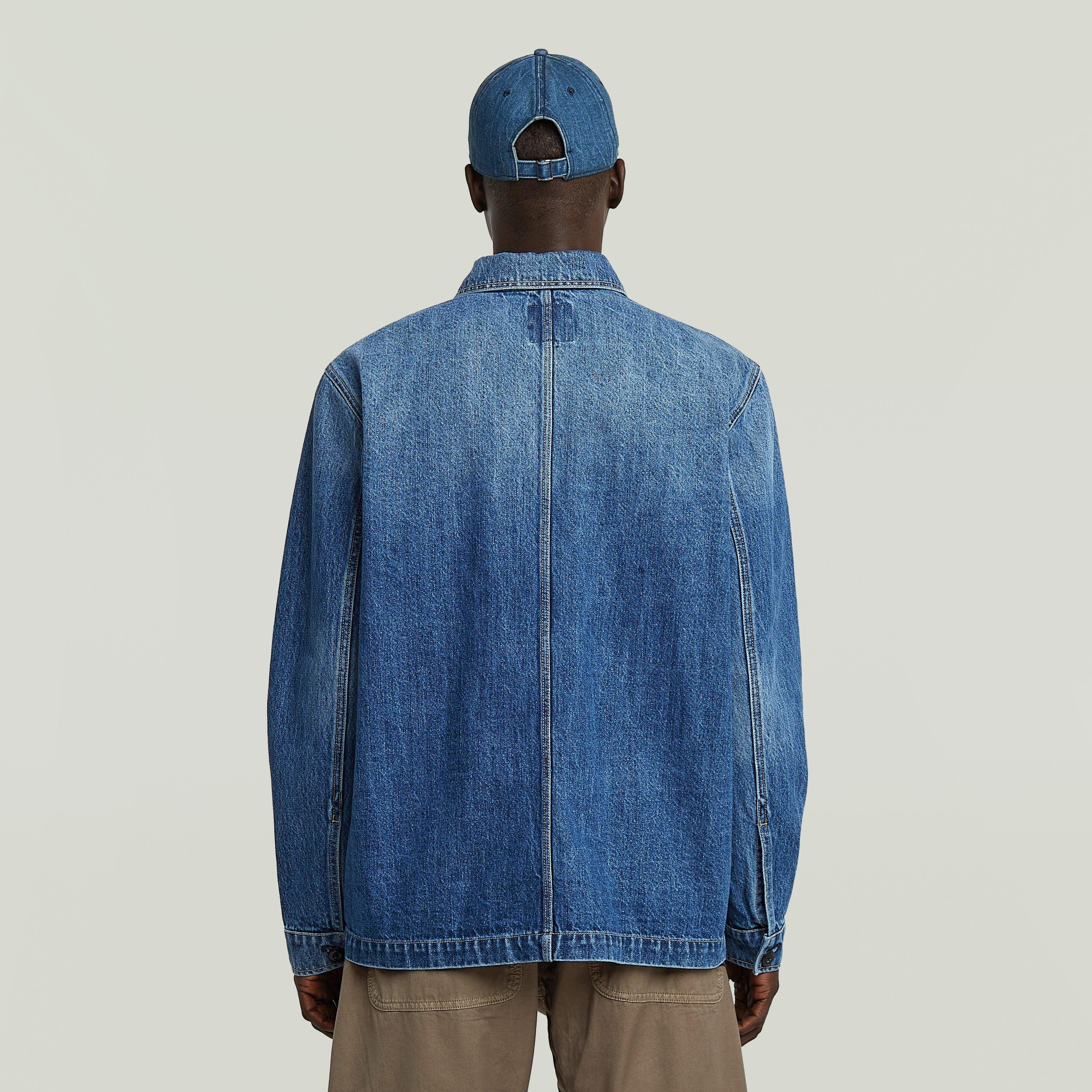 Mid Blue - G Star - Men's Mosa Denim Cotton Long Sleeve Overshirt - 2