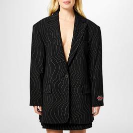 Hugo X Bella Poarch Oversized Fit Pinstripe Jacket