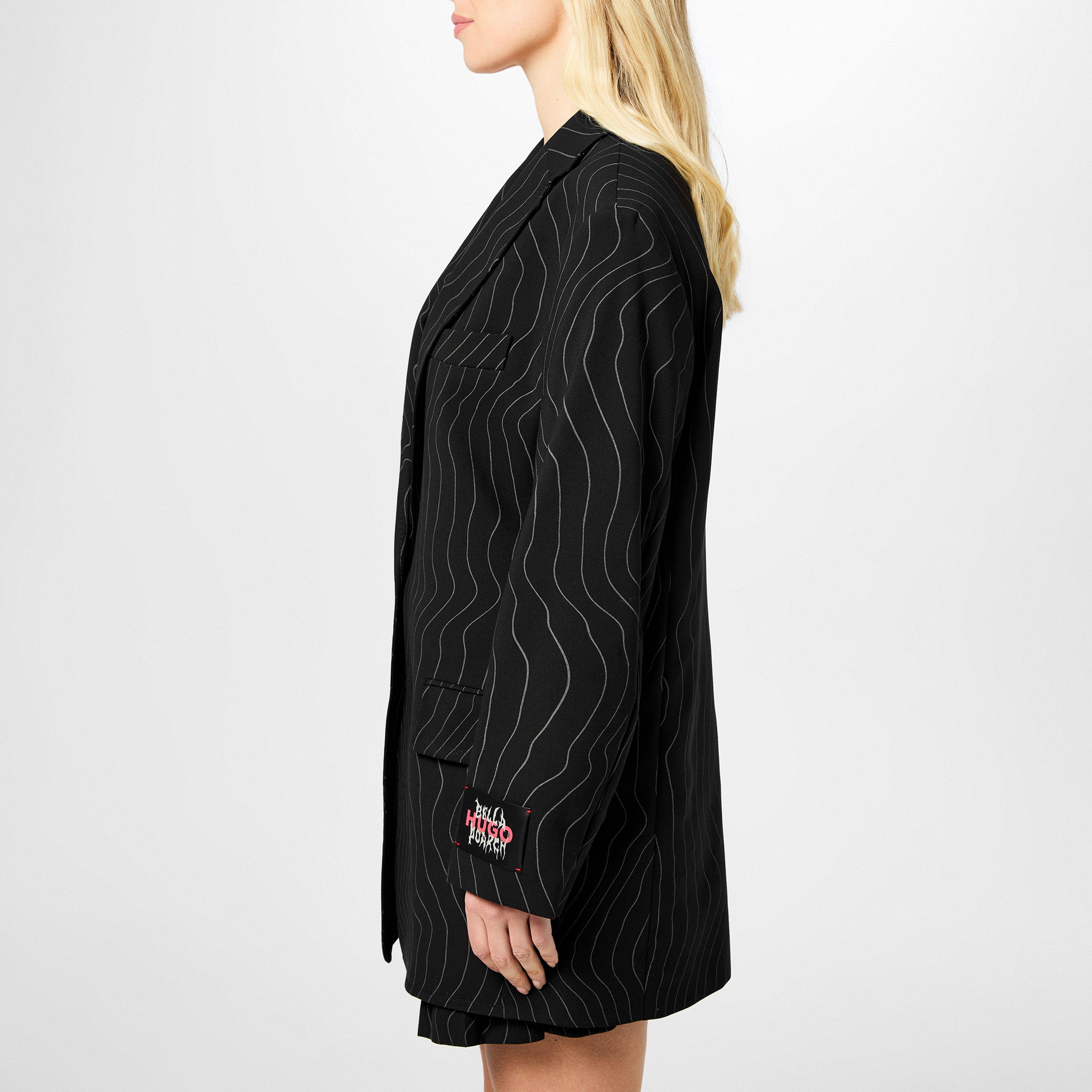 Open Misc - Hugo - X Bella Poarch Oversized Fit Pinstripe Jacket - 3