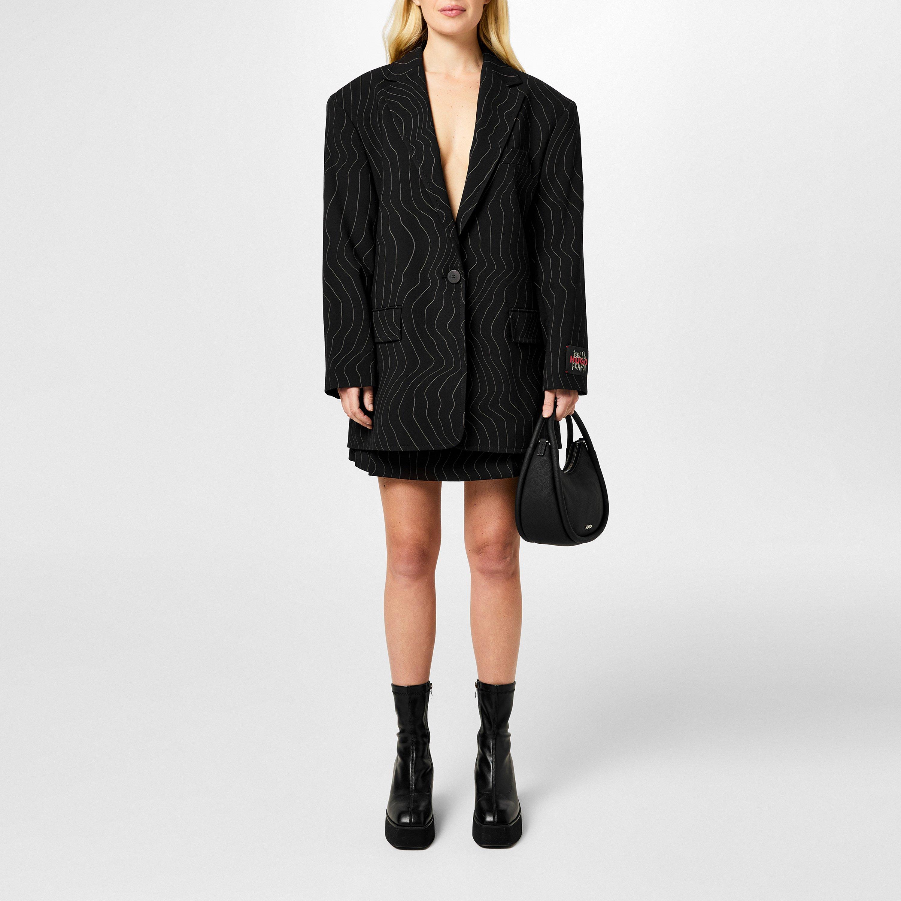 Open Misc - Hugo - X Bella Poarch Oversized Fit Pinstripe Jacket - 5
