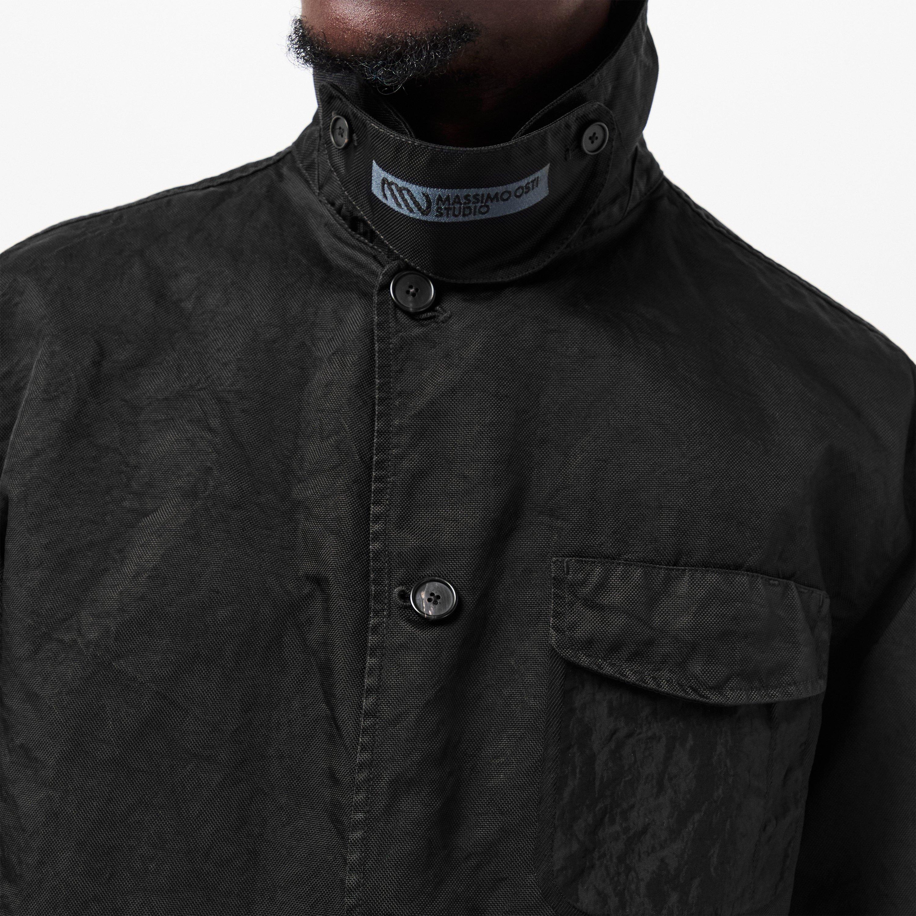 Black 999 - Massimo Osti Studio - Men's Military Inspired Structured Overshirt - 5