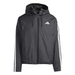 adidas 3 Stripe Essential Hooded Jacket Mens