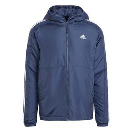 adidas 3 Stripe Essential Hooded Jacket Mens