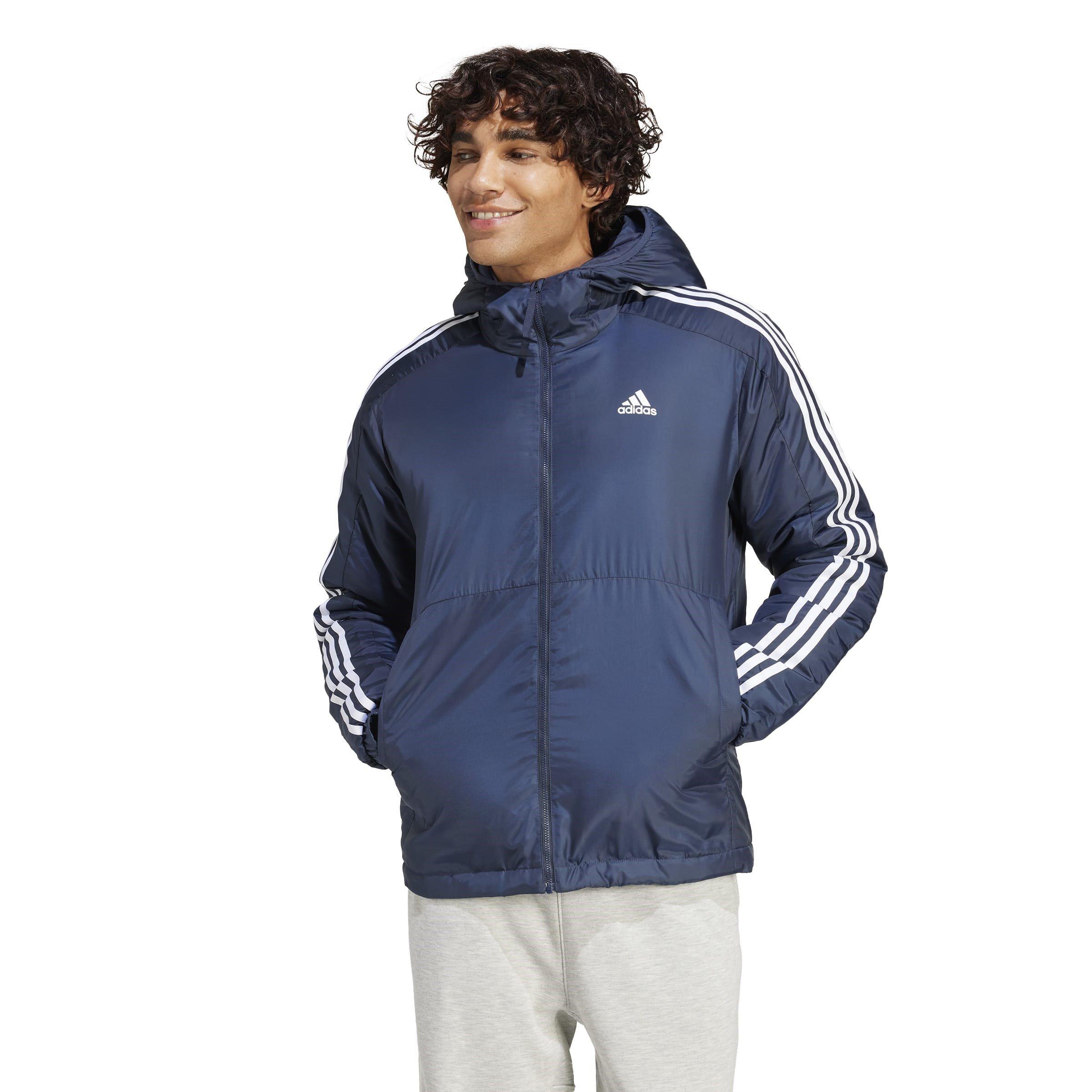 Legend Ink - adidas - Men's 3 Stripe Essential Waterproof Wind Resistant Long Sleeve Puffer Jacket - 3