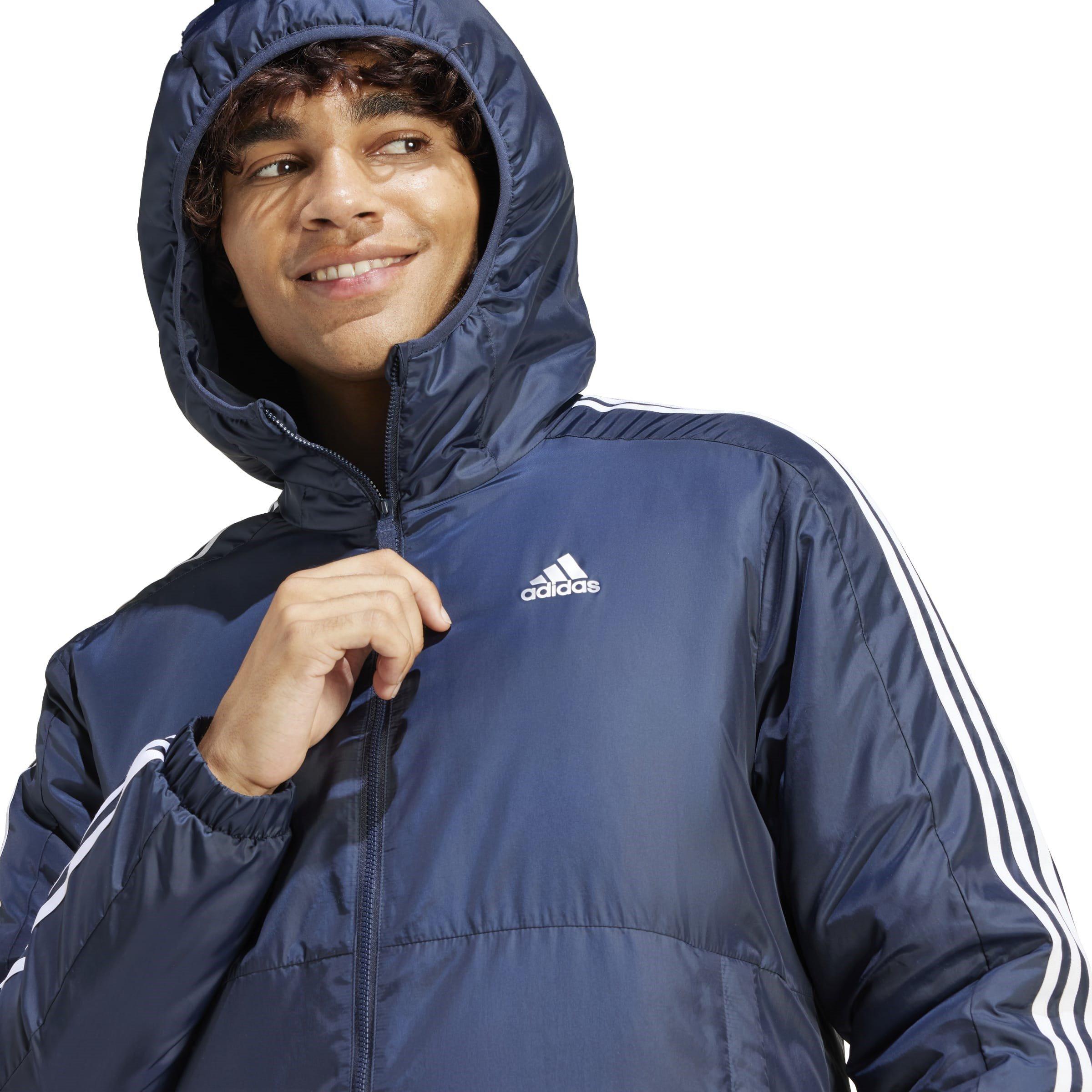 Legend Ink - adidas - Men's 3 Stripe Essential Waterproof Wind Resistant Long Sleeve Puffer Jacket - 5