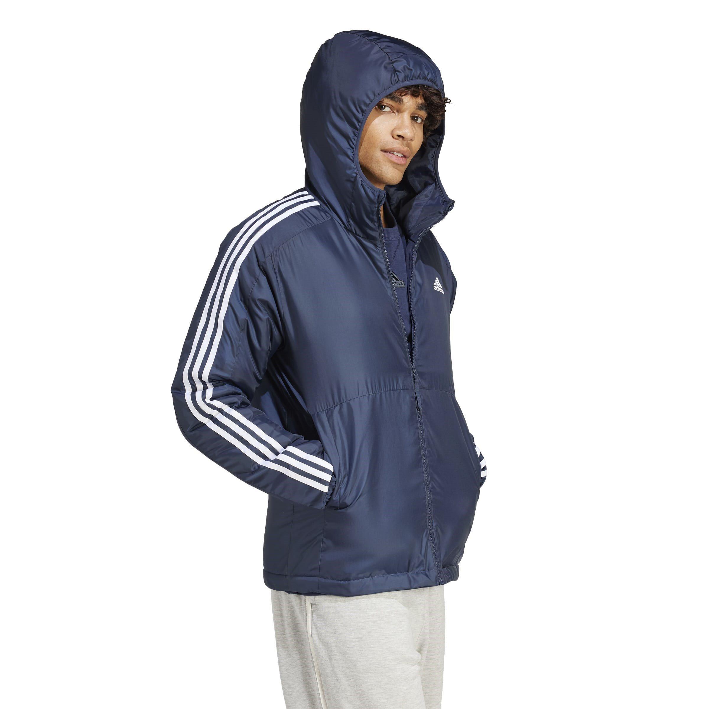 Legend Ink - adidas - Men's 3 Stripe Essential Waterproof Wind Resistant Long Sleeve Puffer Jacket - 7