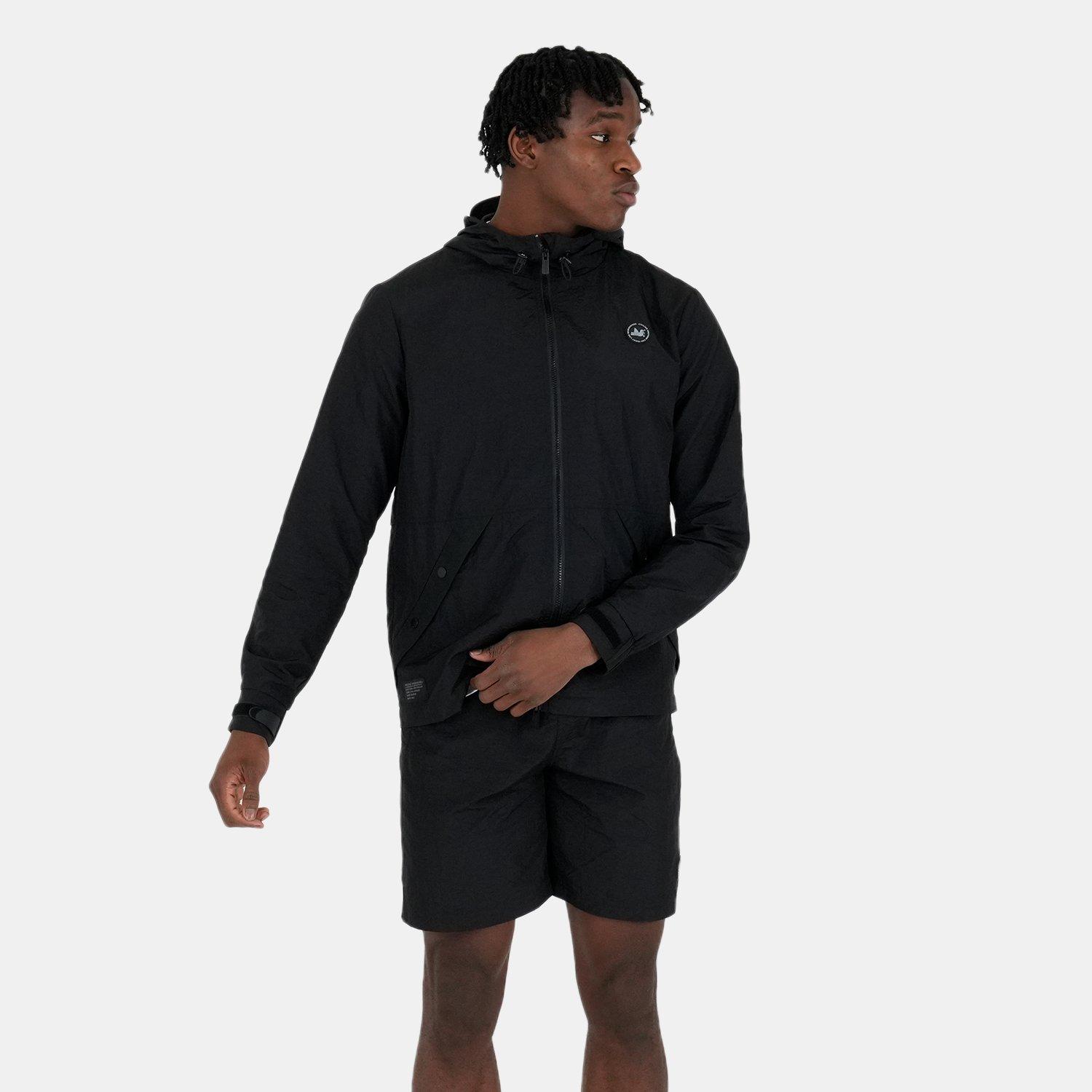 Black - Peaceful Hooligan - Men's Cannon Water Resistant Full Zip Rain Anorak - 1