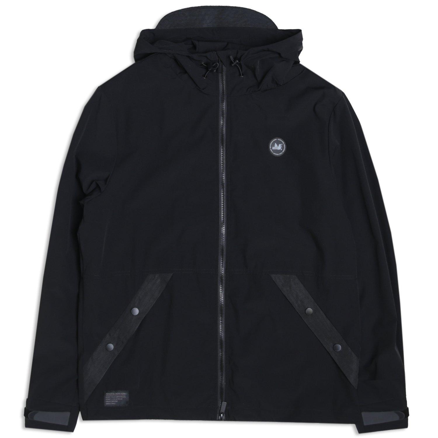 Preto - Peaceful Hooligan - Men's Cannon Water Resistant Full Zip Rain Anorak - 5