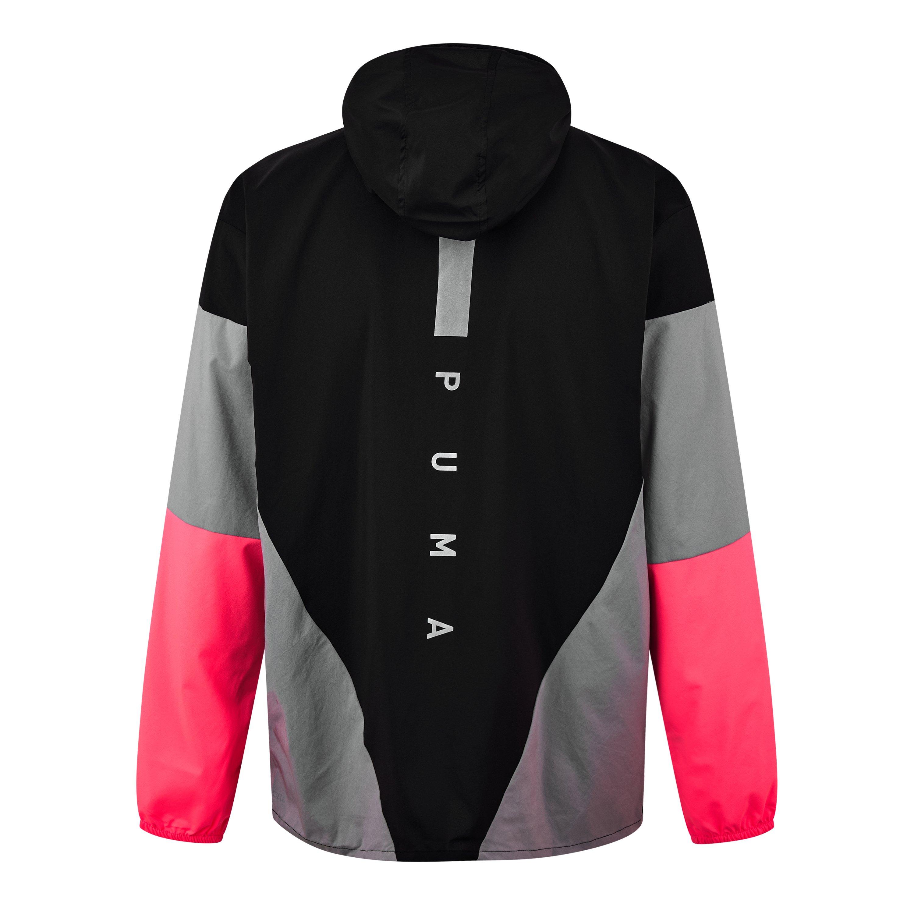 Black/Sunset - Puma - Run Lightweight Speed Brights Water Resistant Rain Anorak - 2