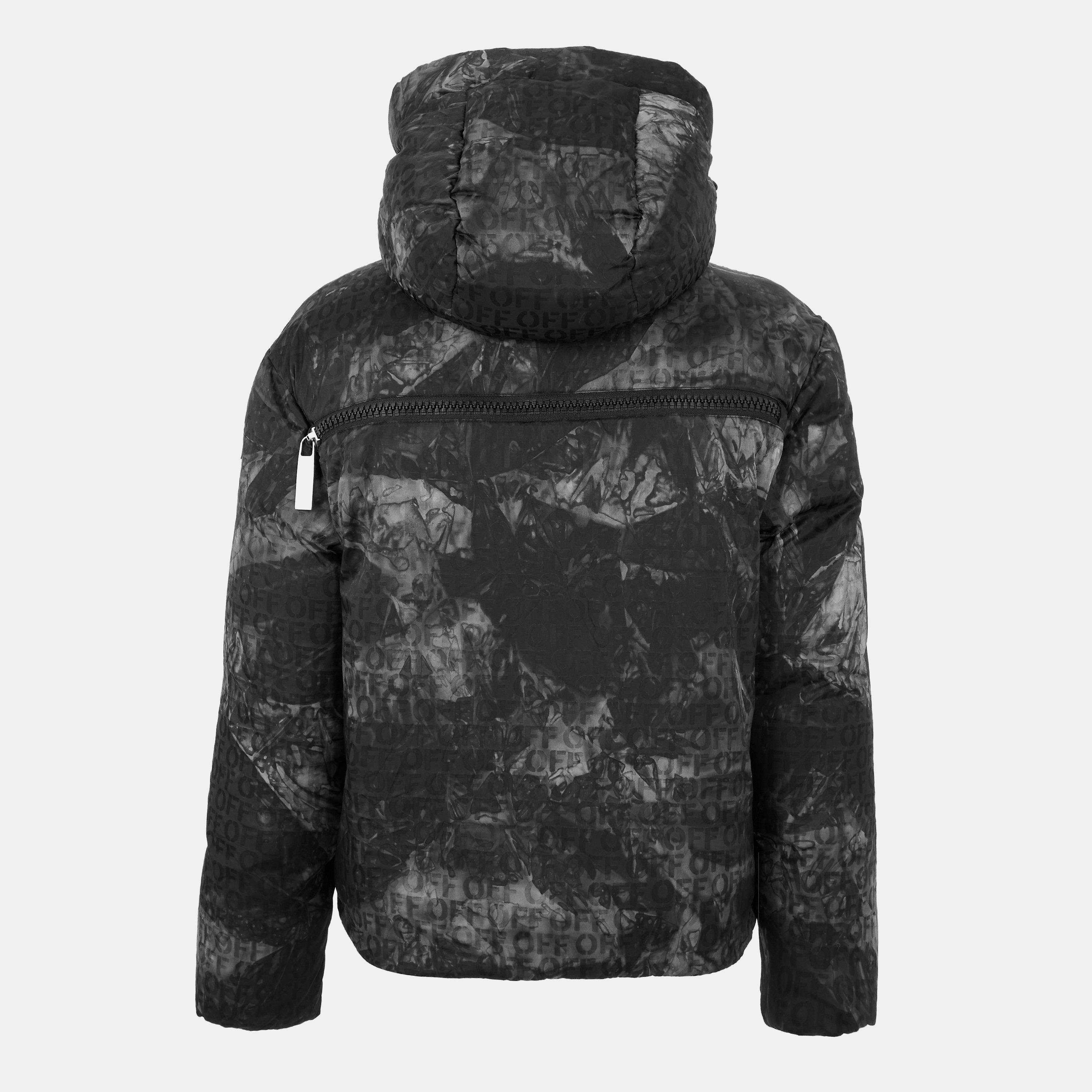 Negro - Off White - Men's Off-White Quilted Short Puffer Jacket - 2