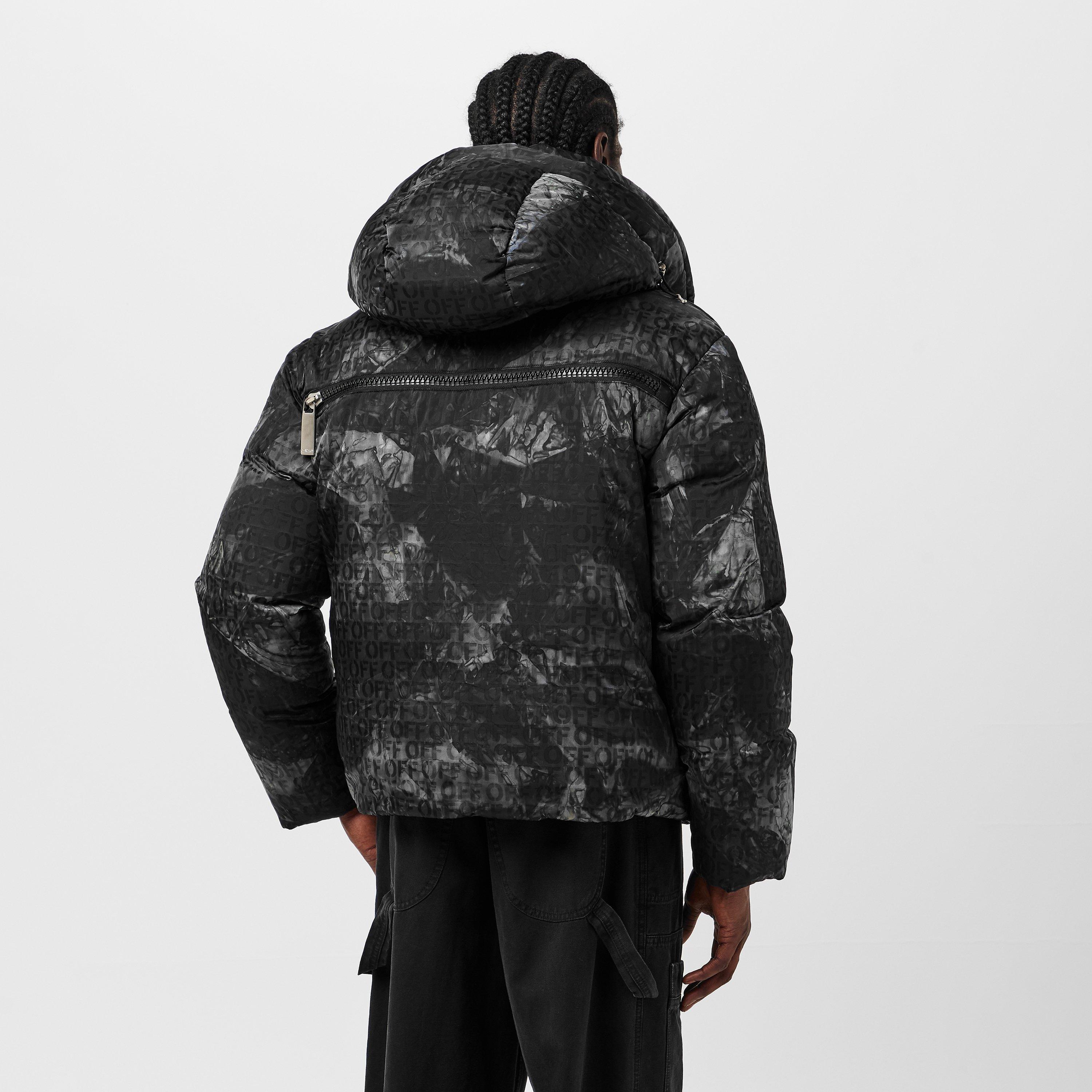 Negro - Off White - Men's Off-White Quilted Short Puffer Jacket - 4