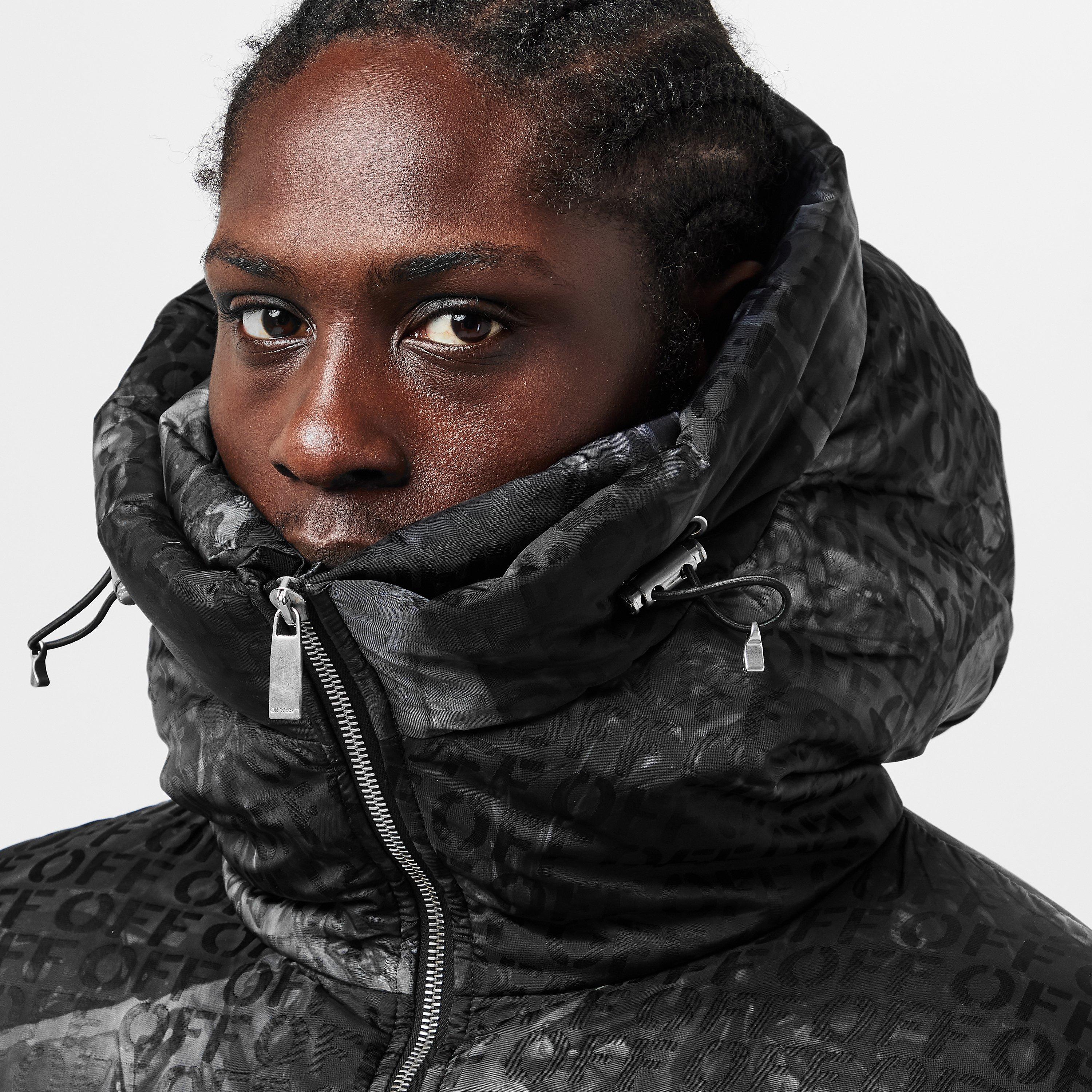 Negro - Off White - Men's Off-White Quilted Short Puffer Jacket - 5