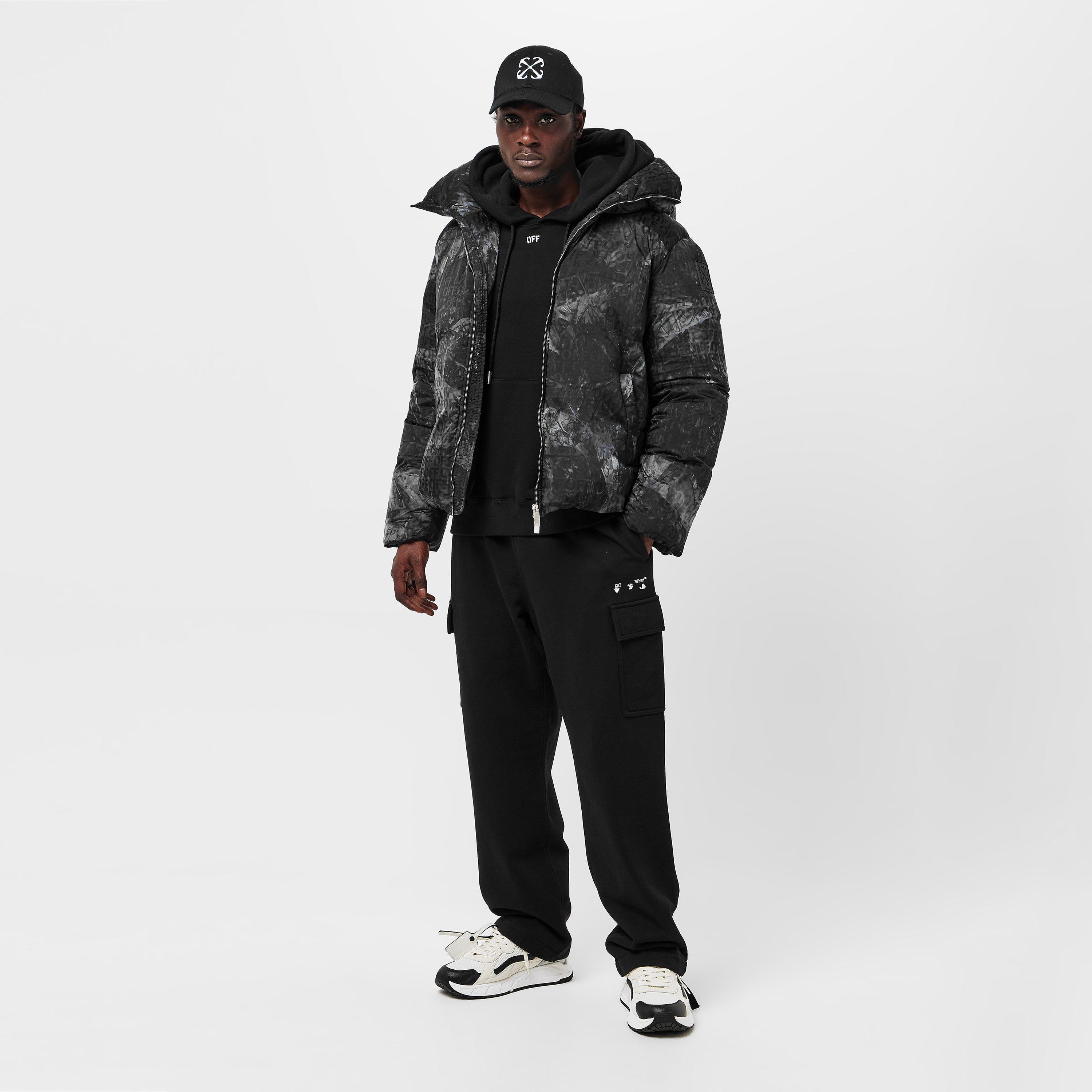 Negro - Off White - Men's Off-White Quilted Short Puffer Jacket - 6