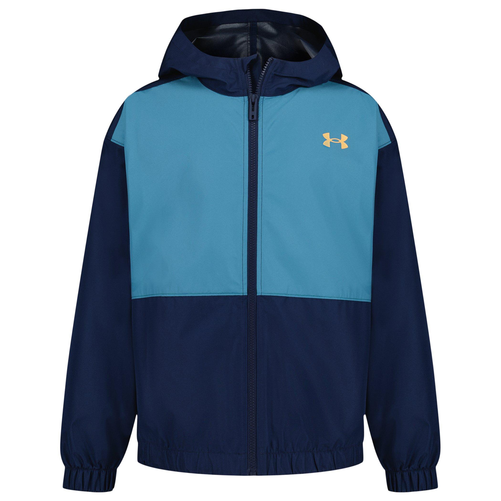 Black/Blue - Under Armour - Kids' Rain Anorak Jacket - 1