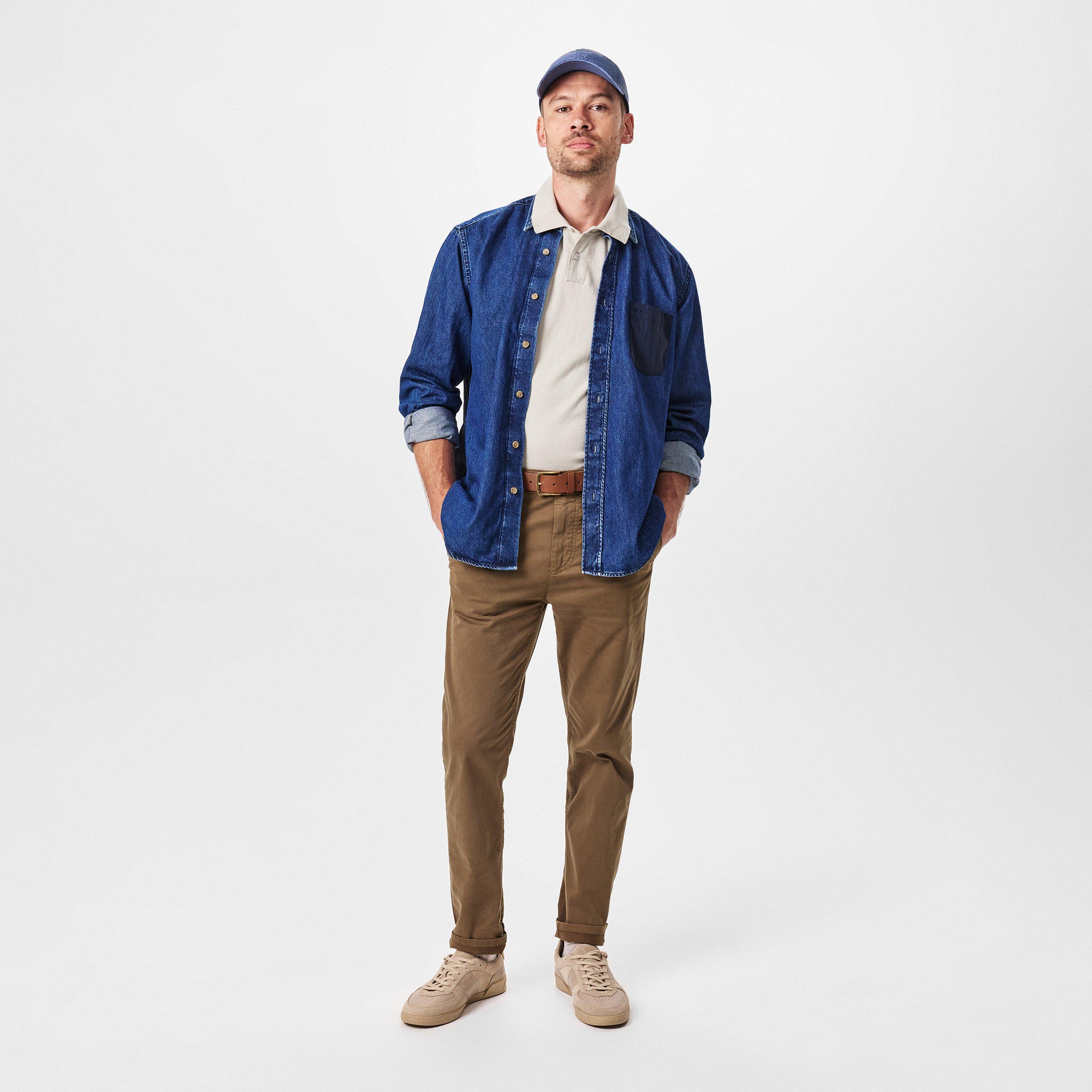 Dark Blue 404 - Boss - Men's Lambey 1 M 01  Orange Overshirt - 6