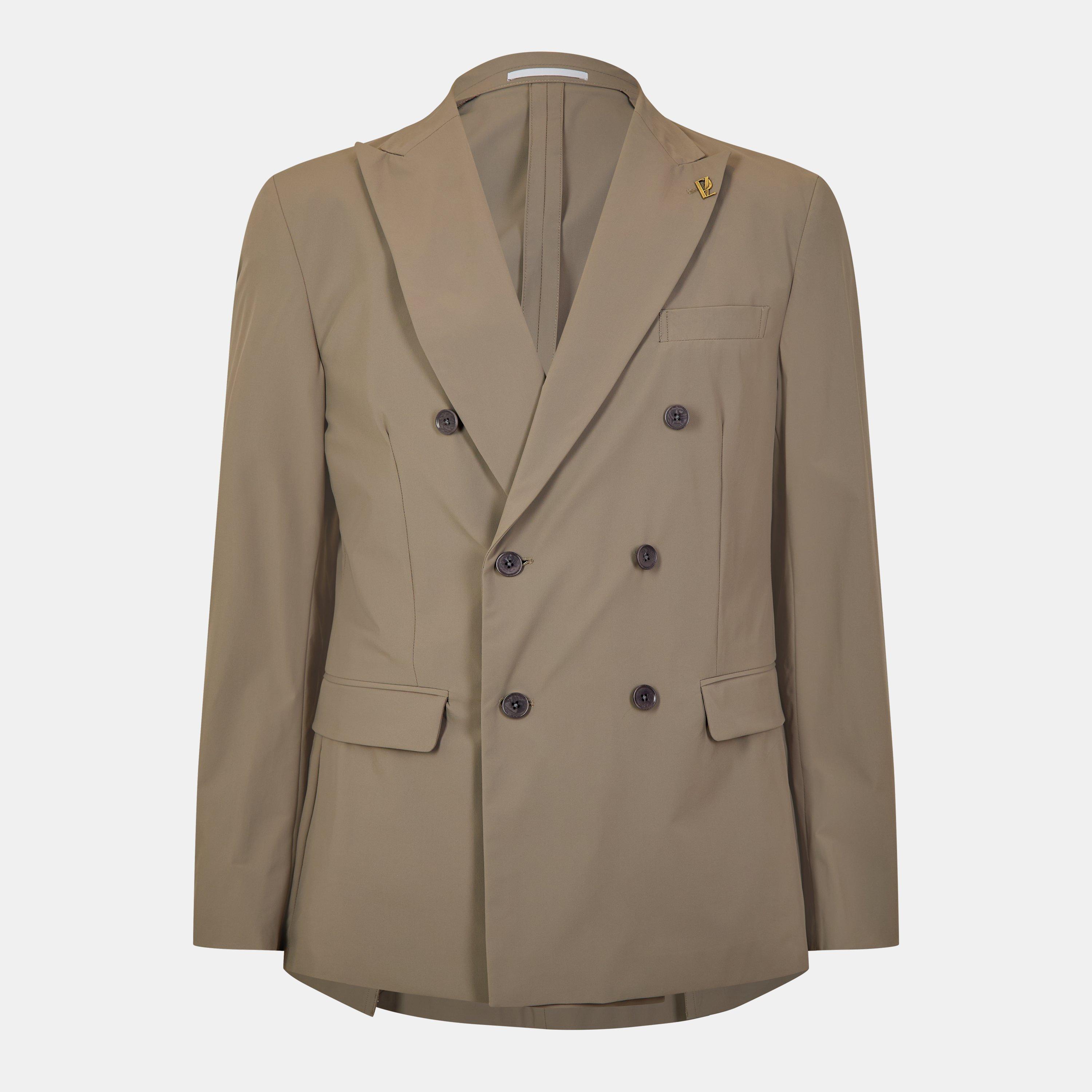 Light Brown 39 - Pal Zileri - Men's  Double Breasted Tech Blazer - 1
